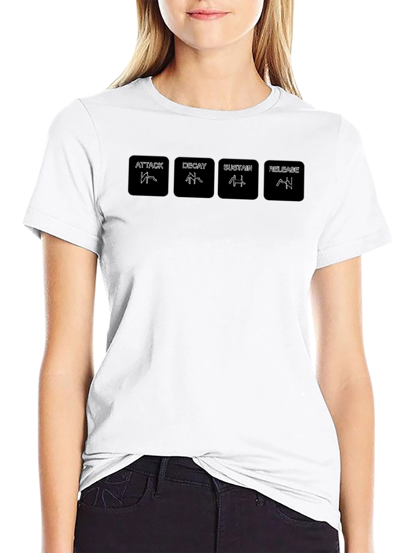 Synth ADSR Envelope Black T-Shirt