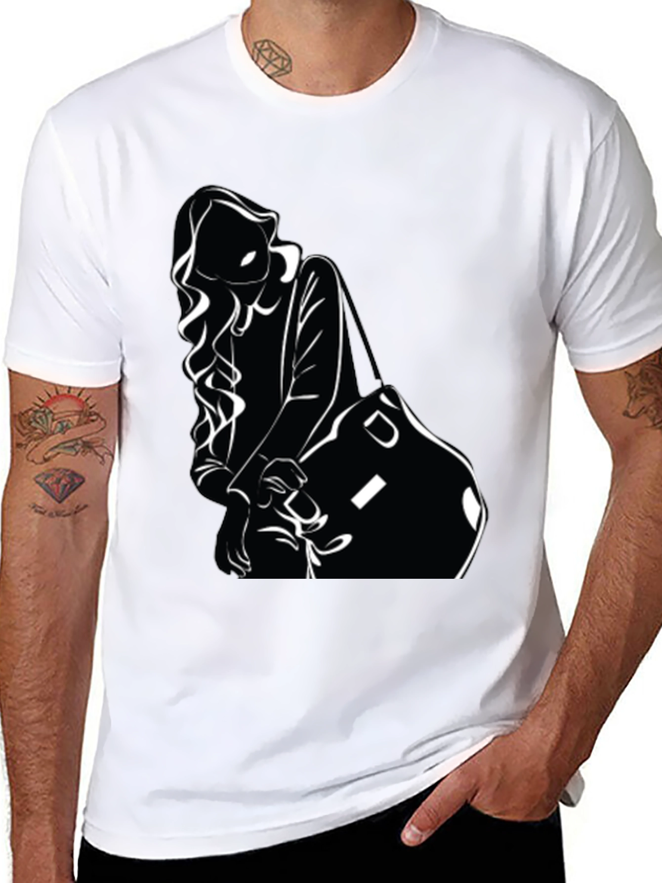 Stylish Woman Silhouette Graphic T-Shirt