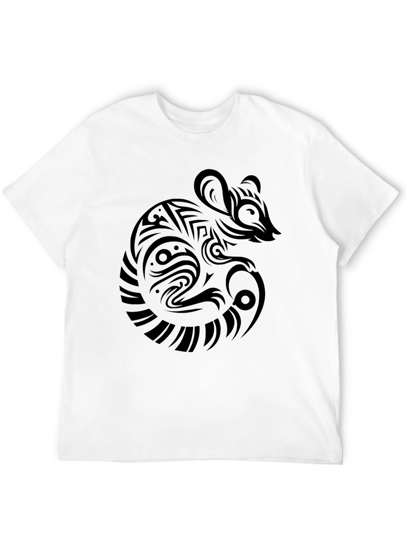 Tribal Rat Graphic Black T-Shirt