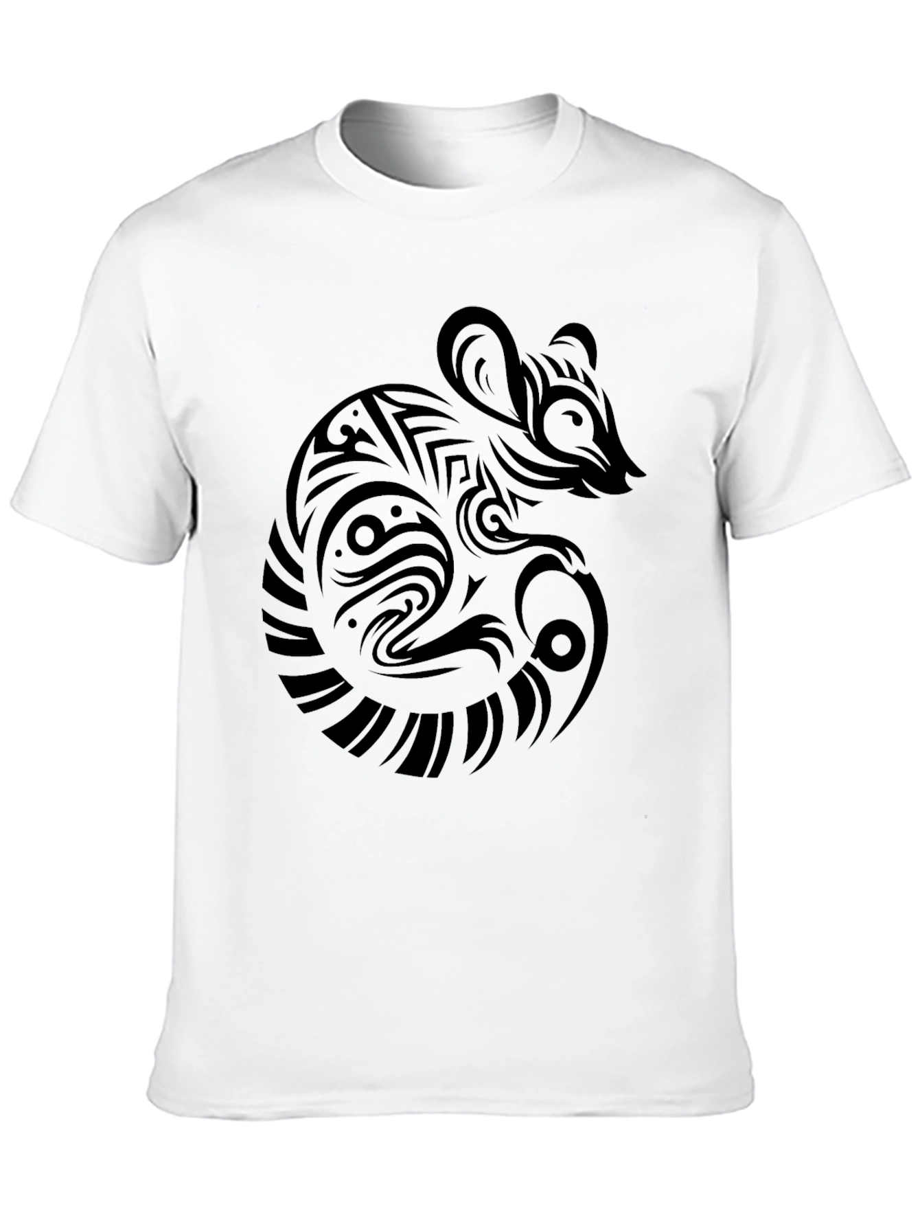Tribal Rat Graphic Black T-Shirt