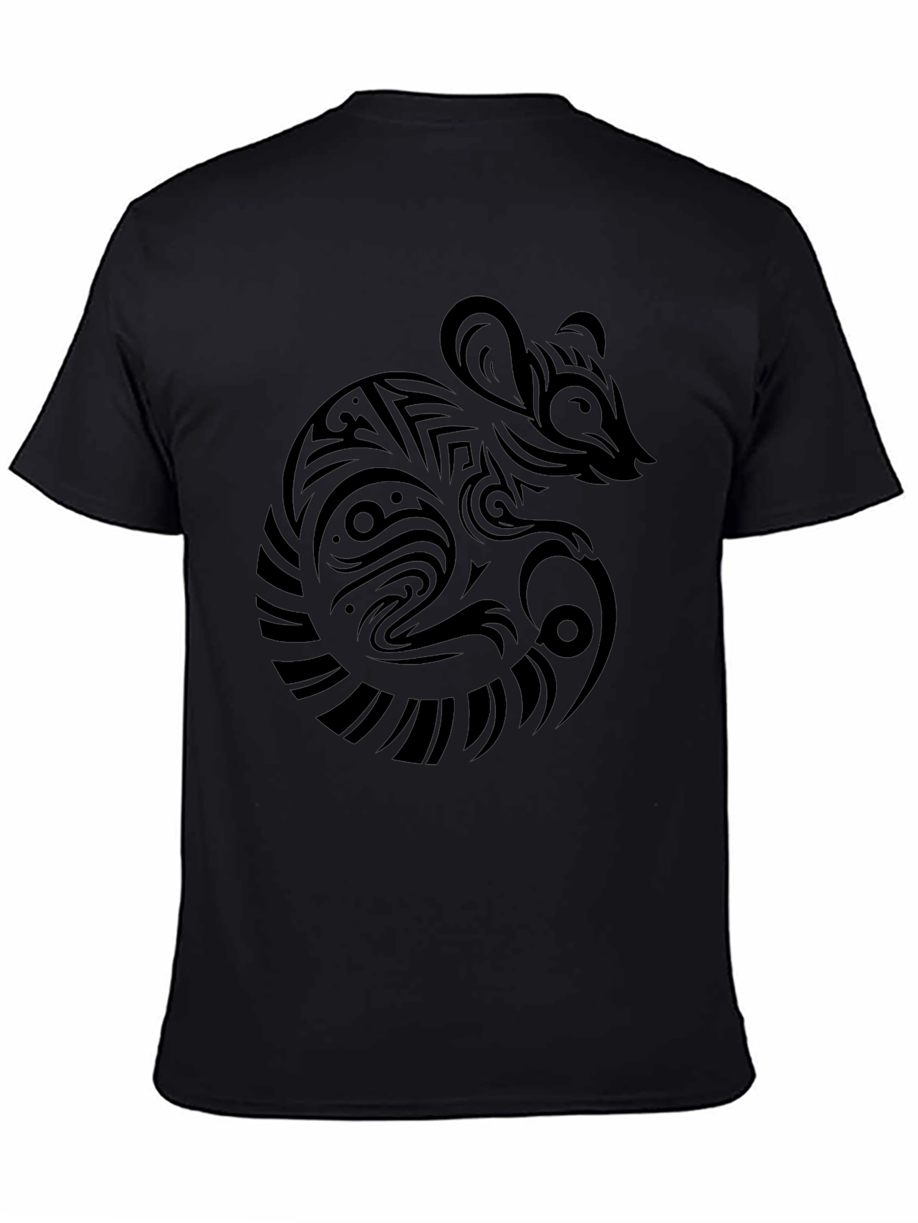 Tribal Rat Graphic Black T-Shirt