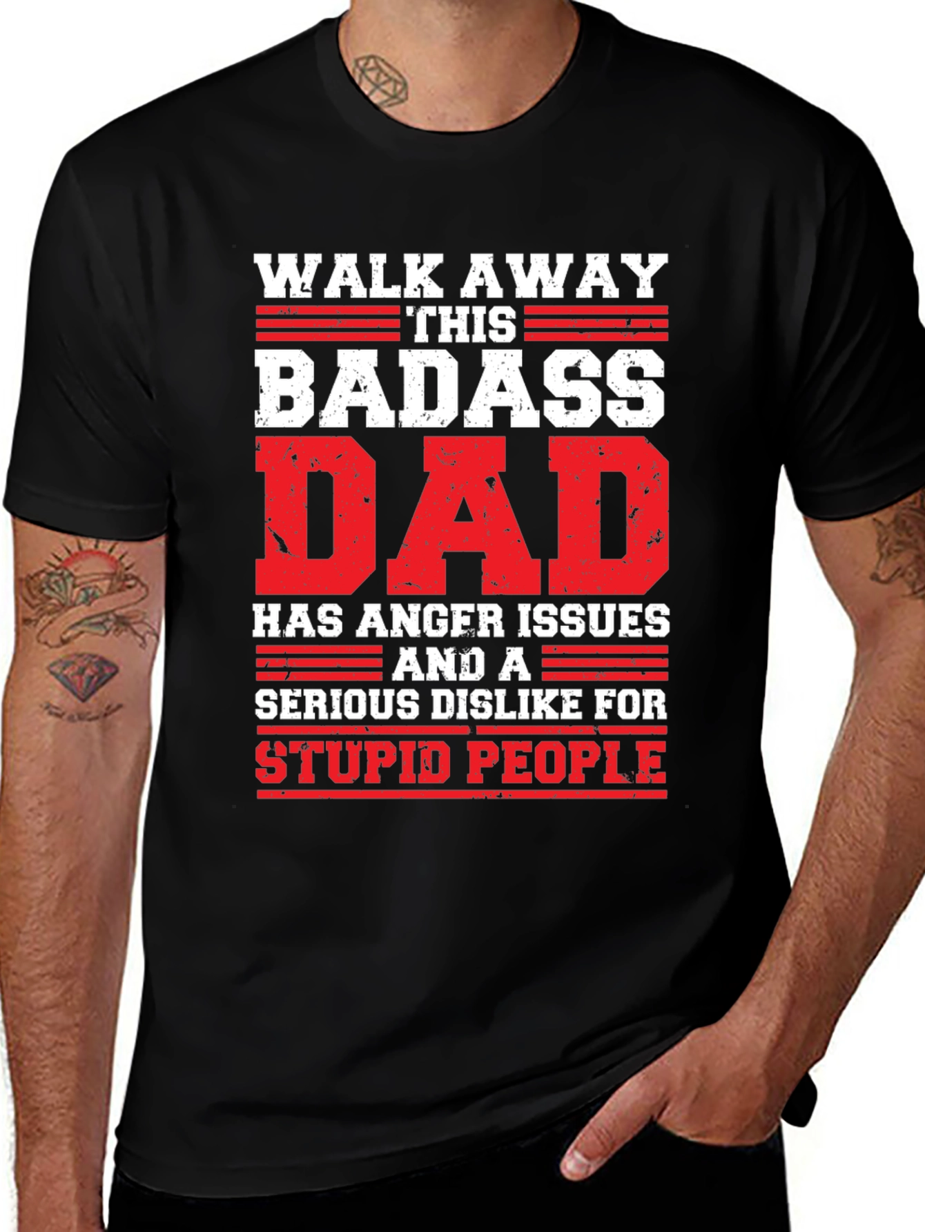 Badass Dad Graphic T-Shirt - Black