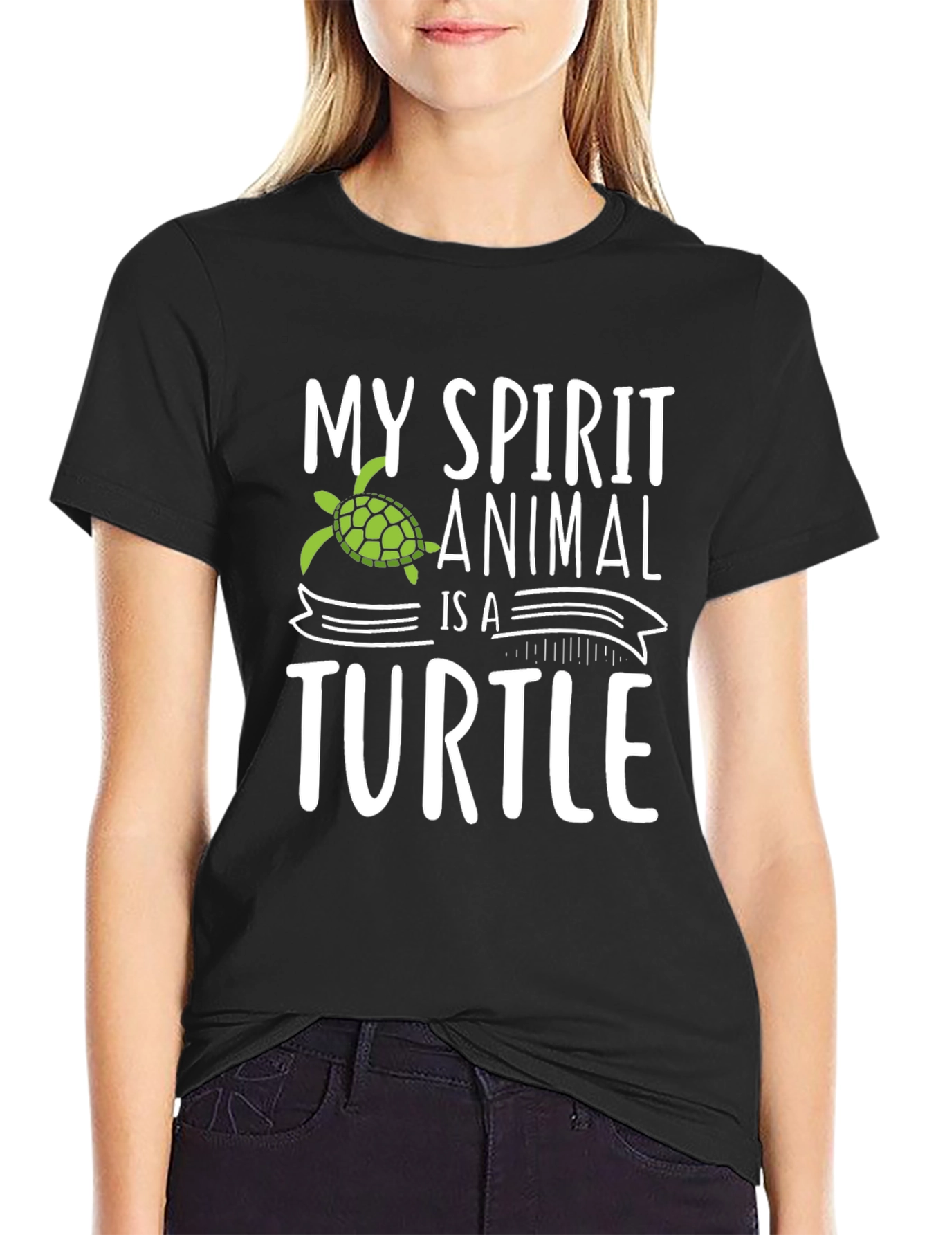 My Spirit Animal Is A Turtle Black T-Shirt