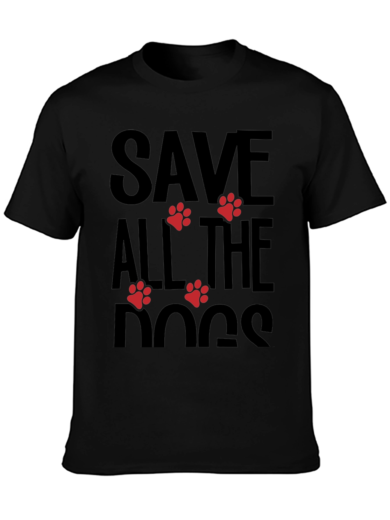Save All The Dogs Graphic Tee - Black