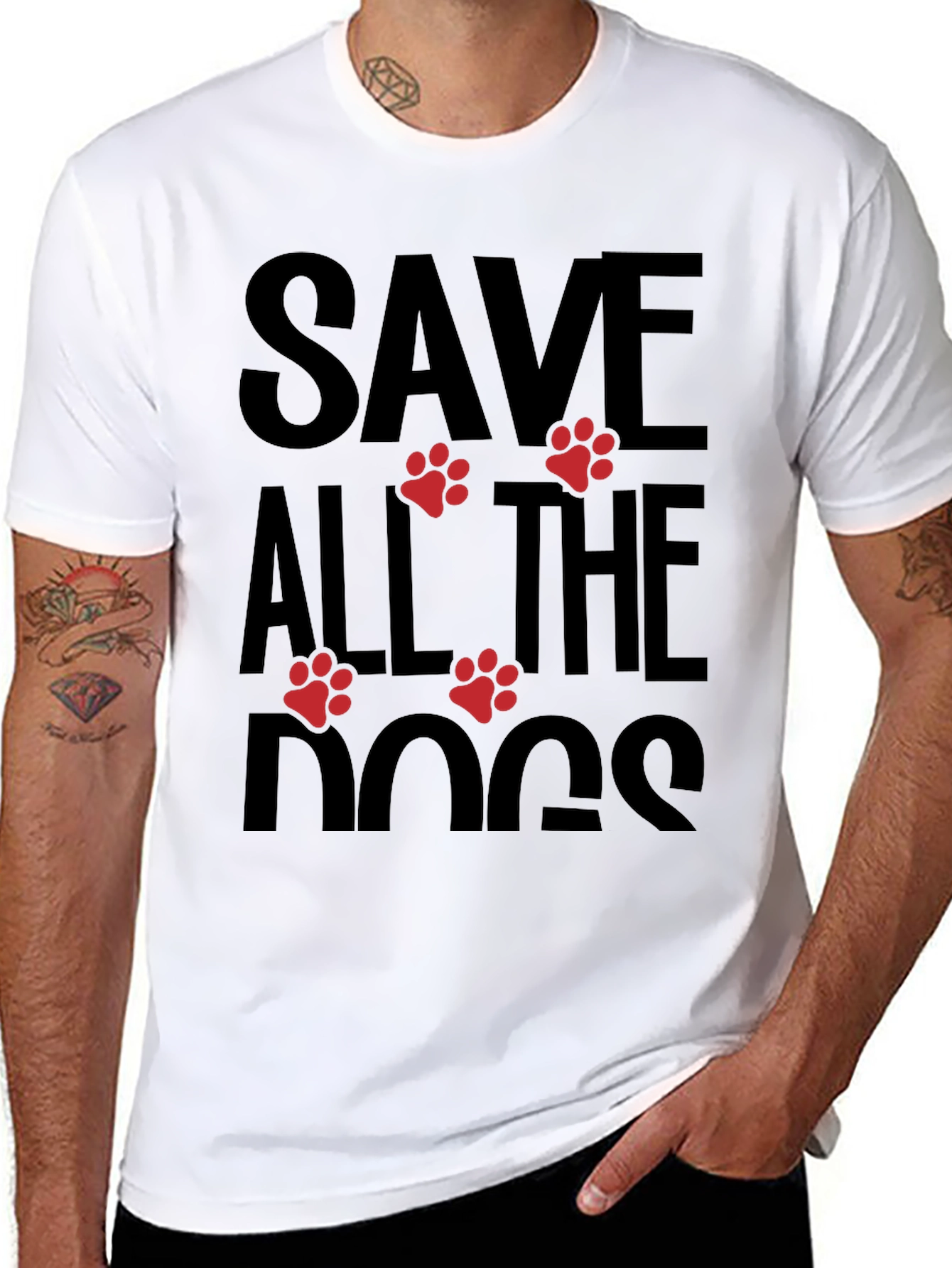 Save All The Dogs Graphic Tee - Black
