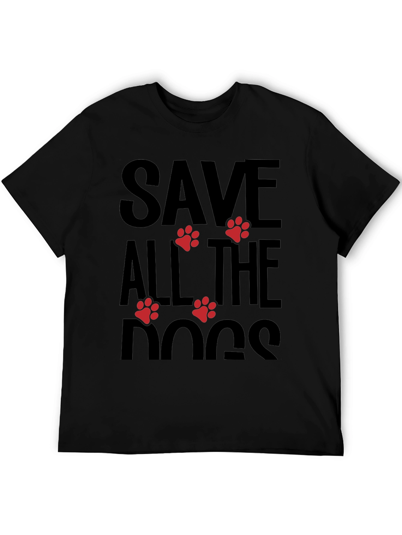 Save All The Dogs Graphic Tee - Black