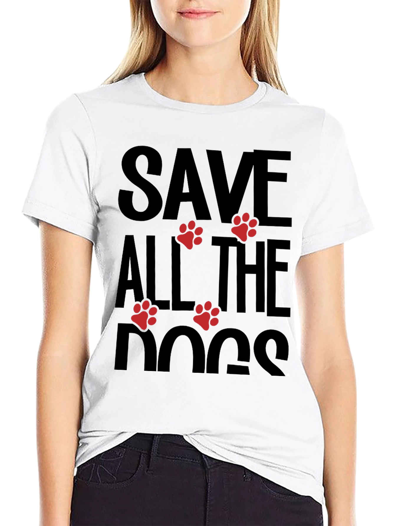 Save All The Dogs Graphic Tee - Black