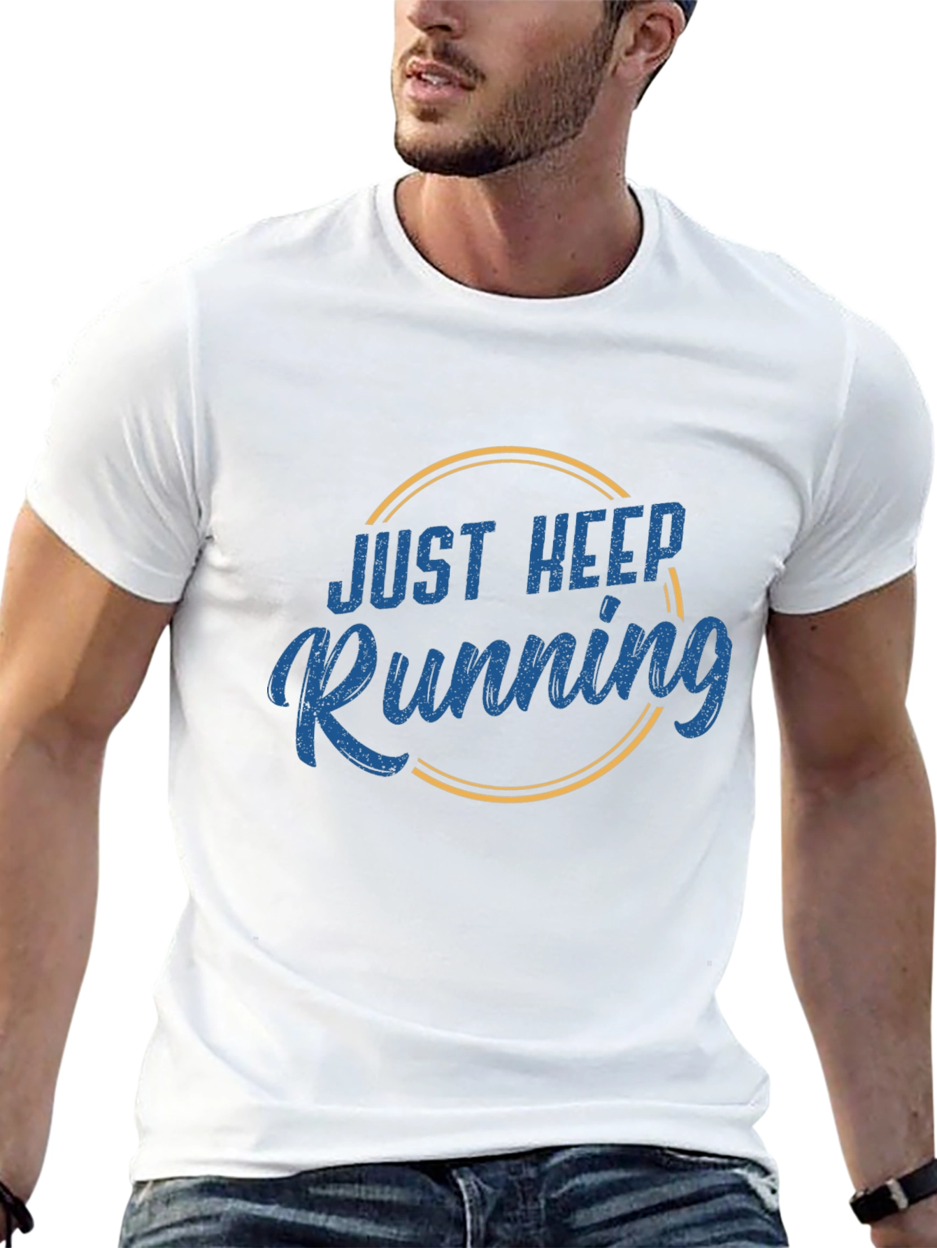 Just Keep Running Graphic T-Shirt - Mens Black Tee