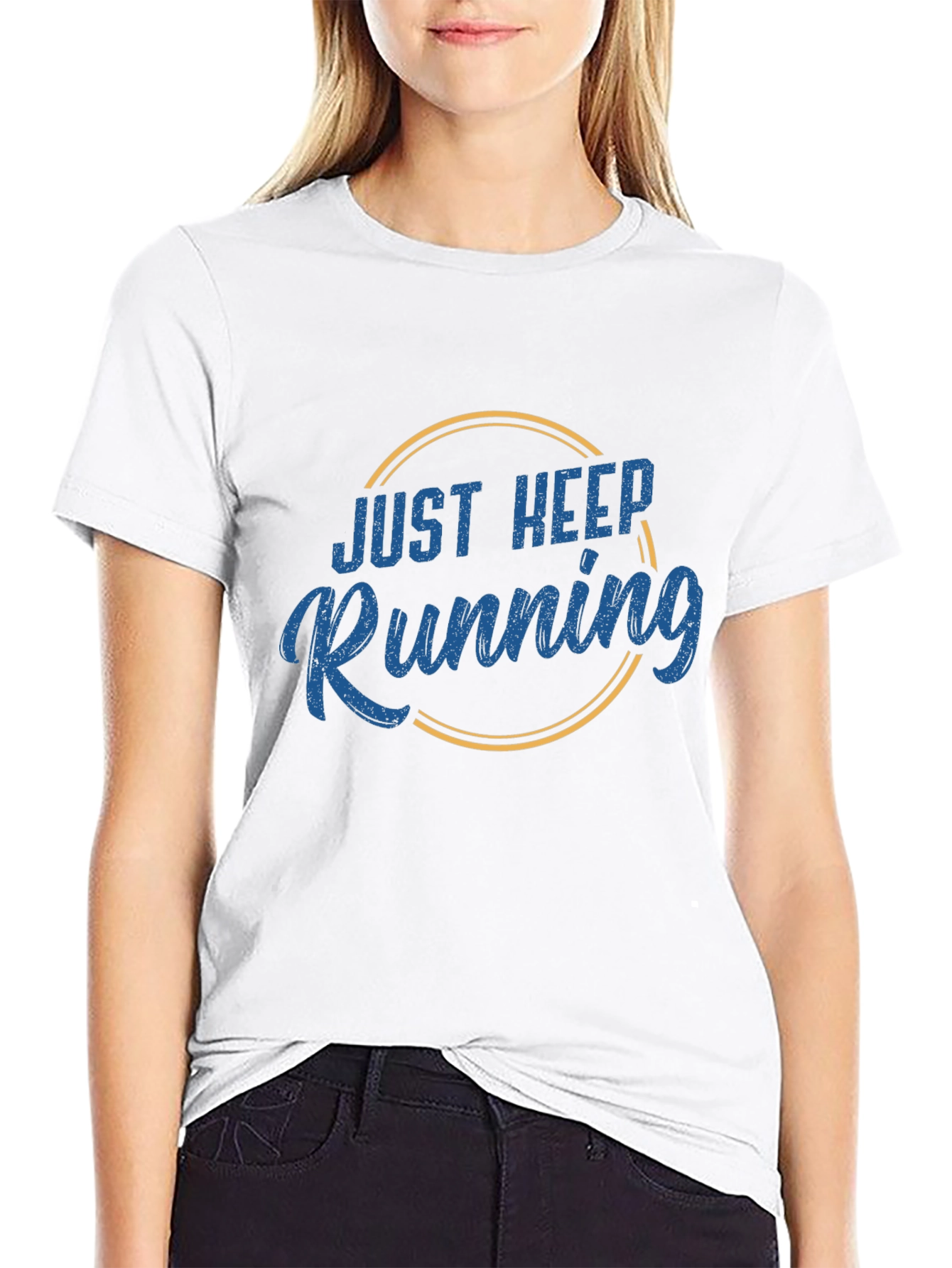 Just Keep Running Graphic T-Shirt - Mens Black Tee