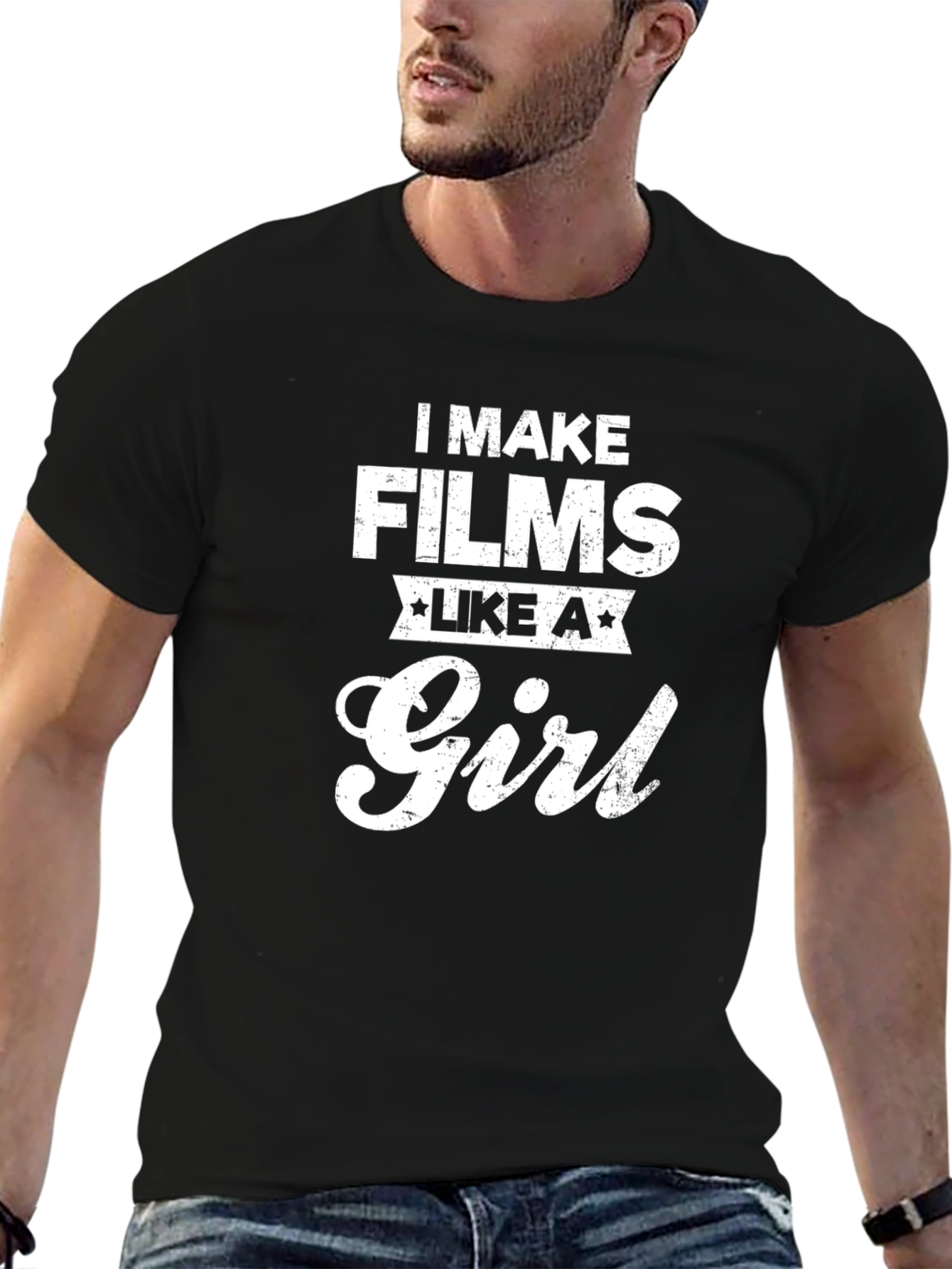 I Make Films Like a Girl Black T-Shirt