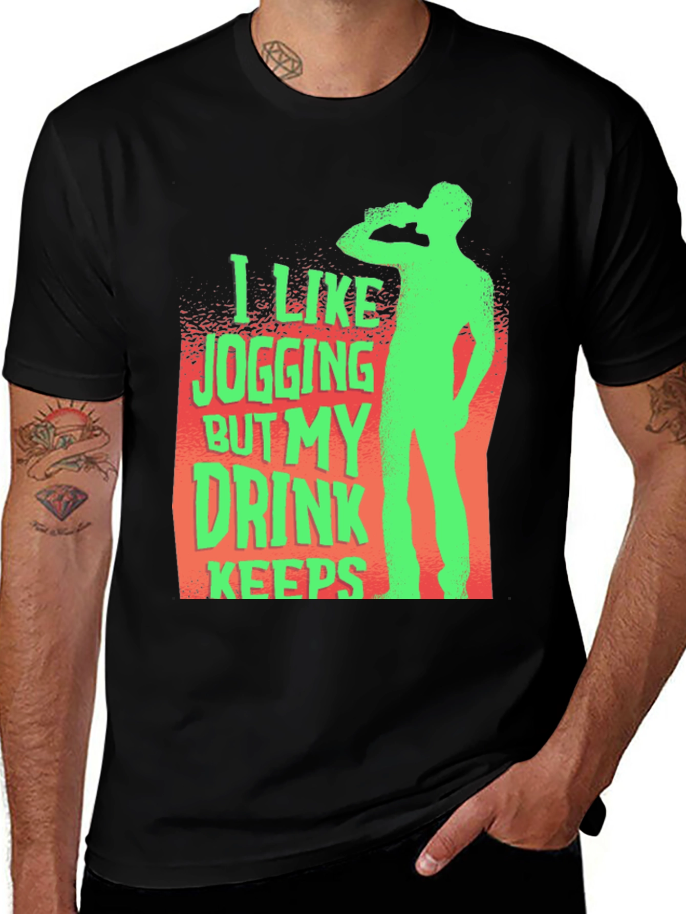 Funny Jogging Drink Mens T-Shirt