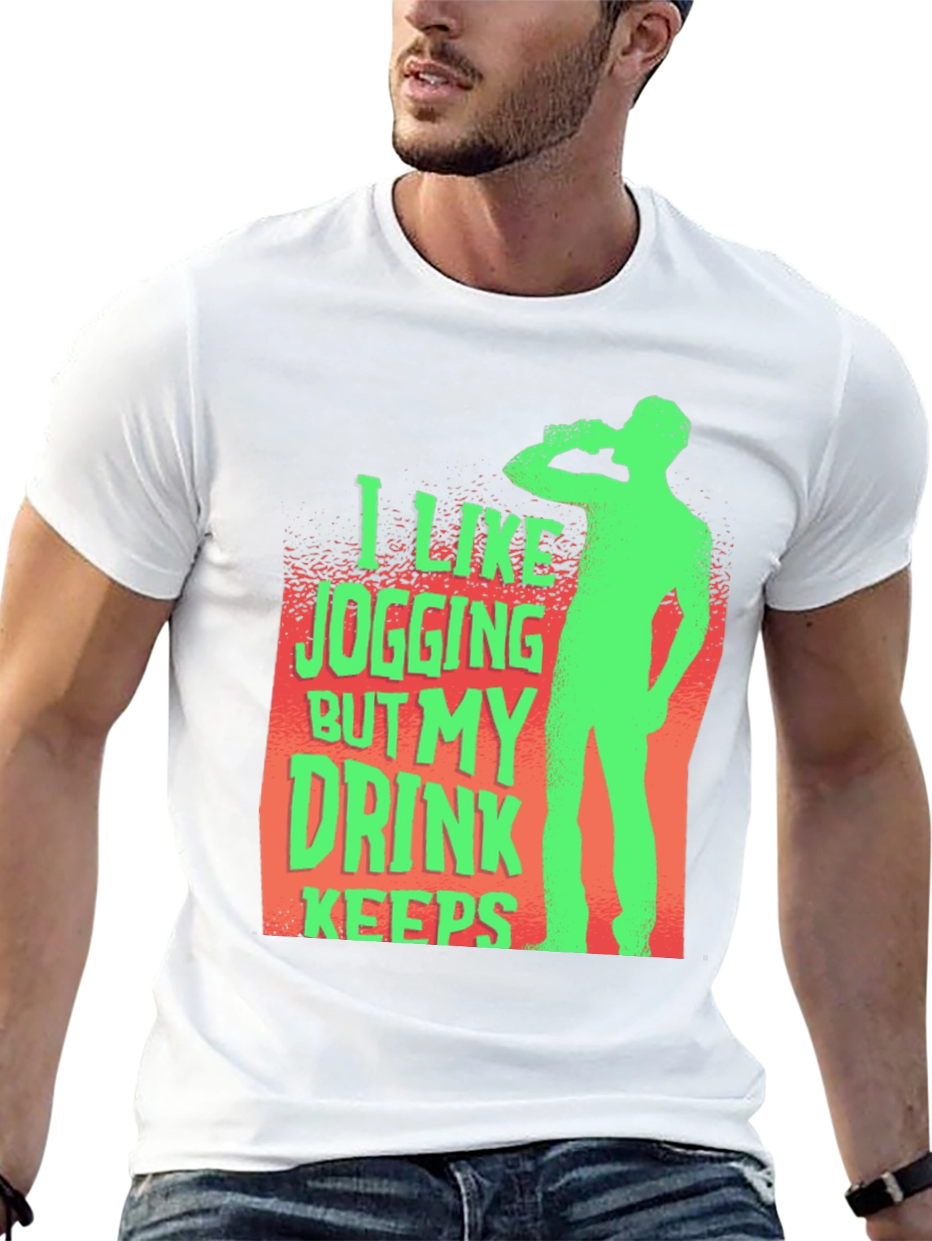 Funny Jogging Drink Mens T-Shirt