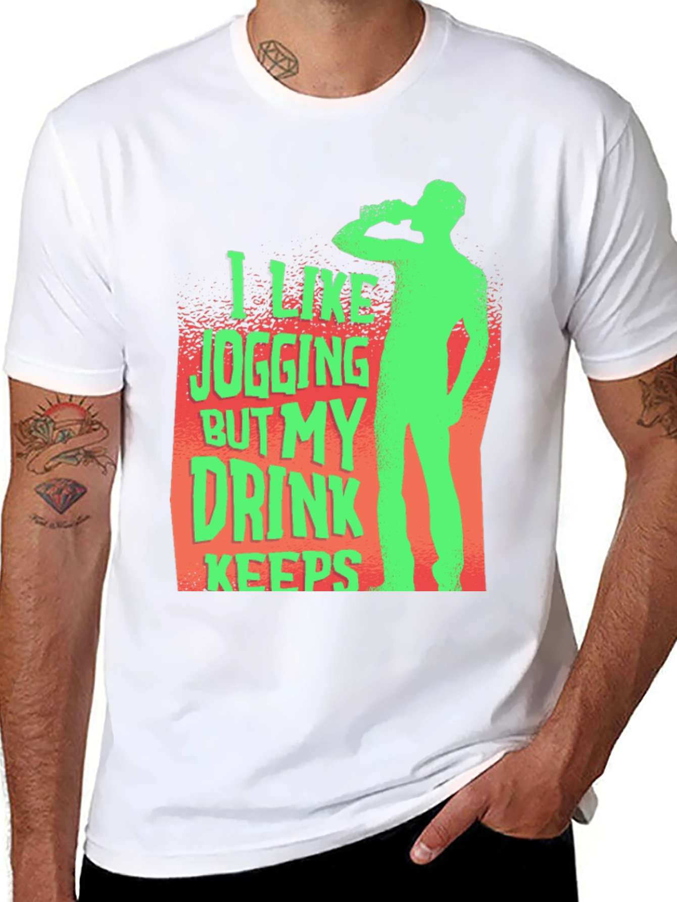 Funny Jogging Drink Mens T-Shirt