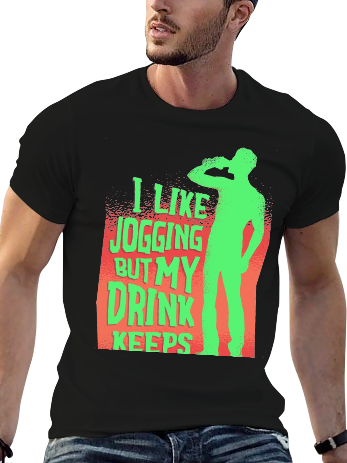 Funny Jogging Drink Mens T-Shirt