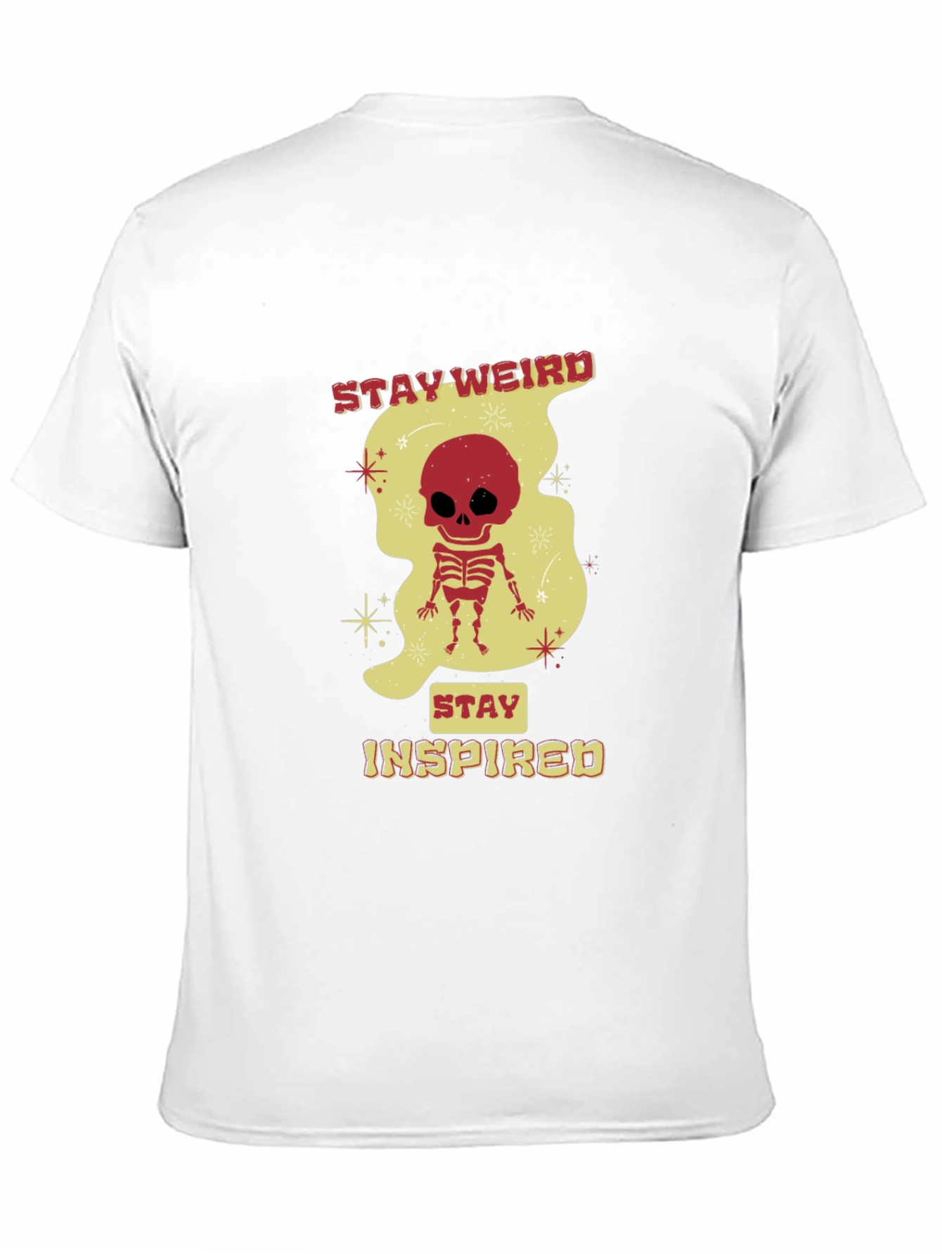Stay Weird Skeleton Graphic Black T-Shirt
