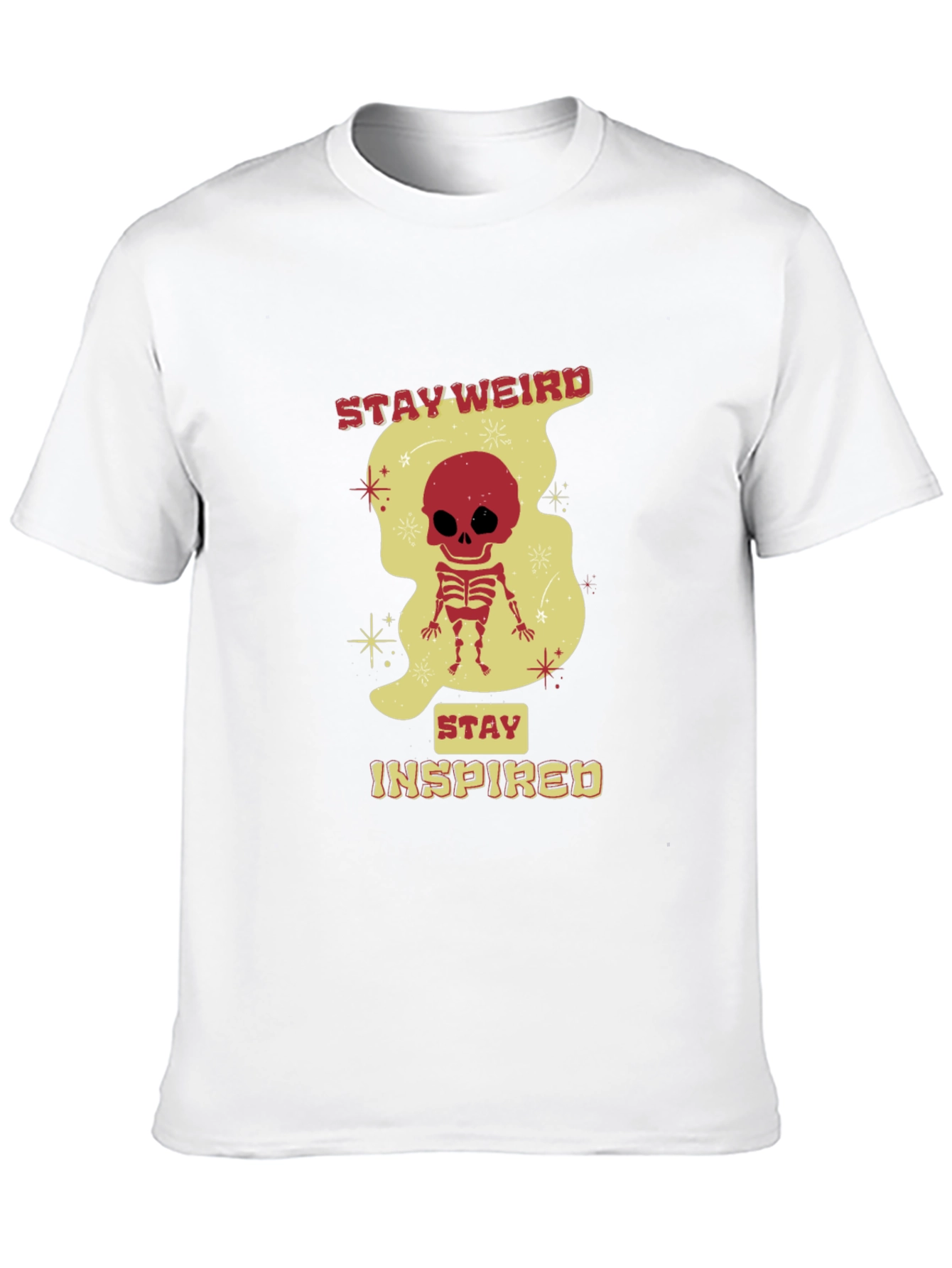 Stay Weird Skeleton Graphic Black T-Shirt