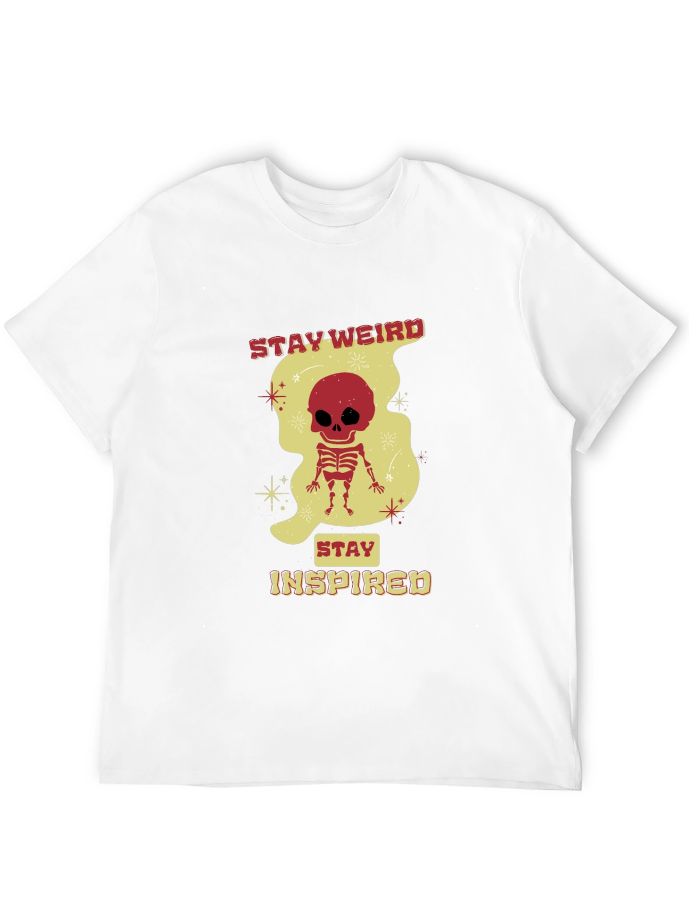 Stay Weird Skeleton Graphic Black T-Shirt