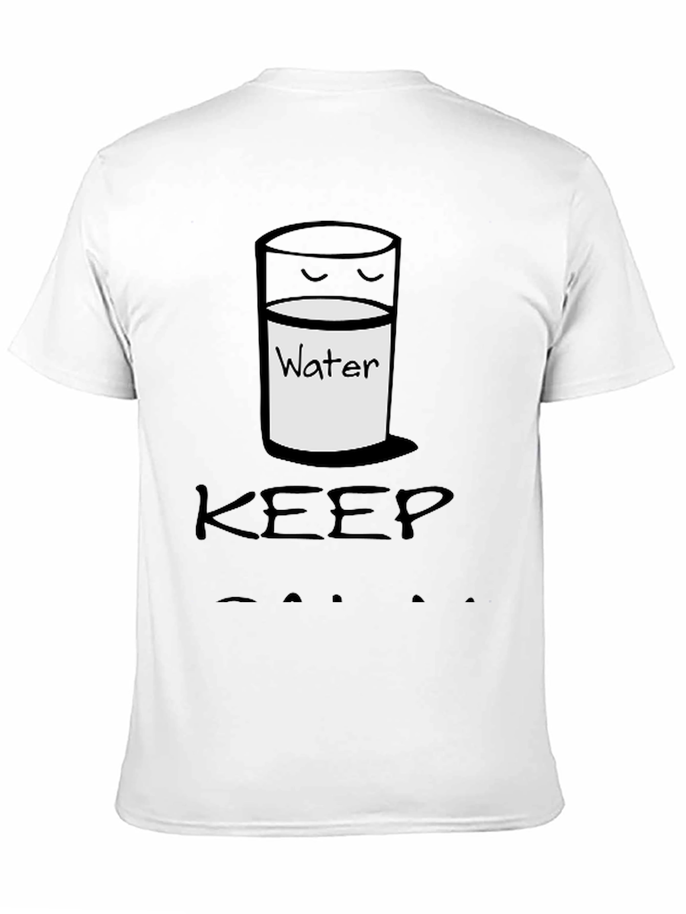Keep Calm Drink Water Black Graphic Tee