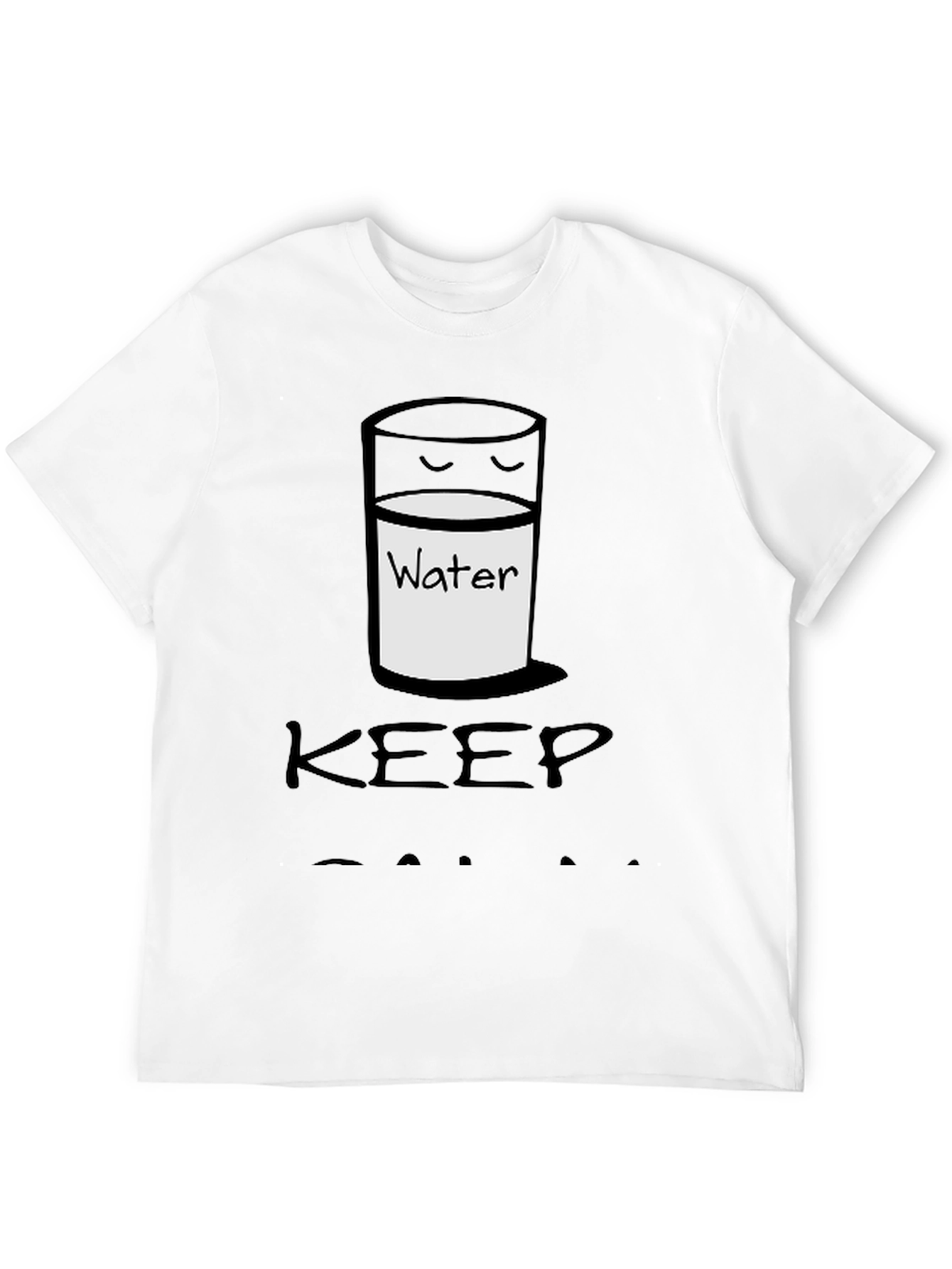 Keep Calm Drink Water Black Graphic Tee