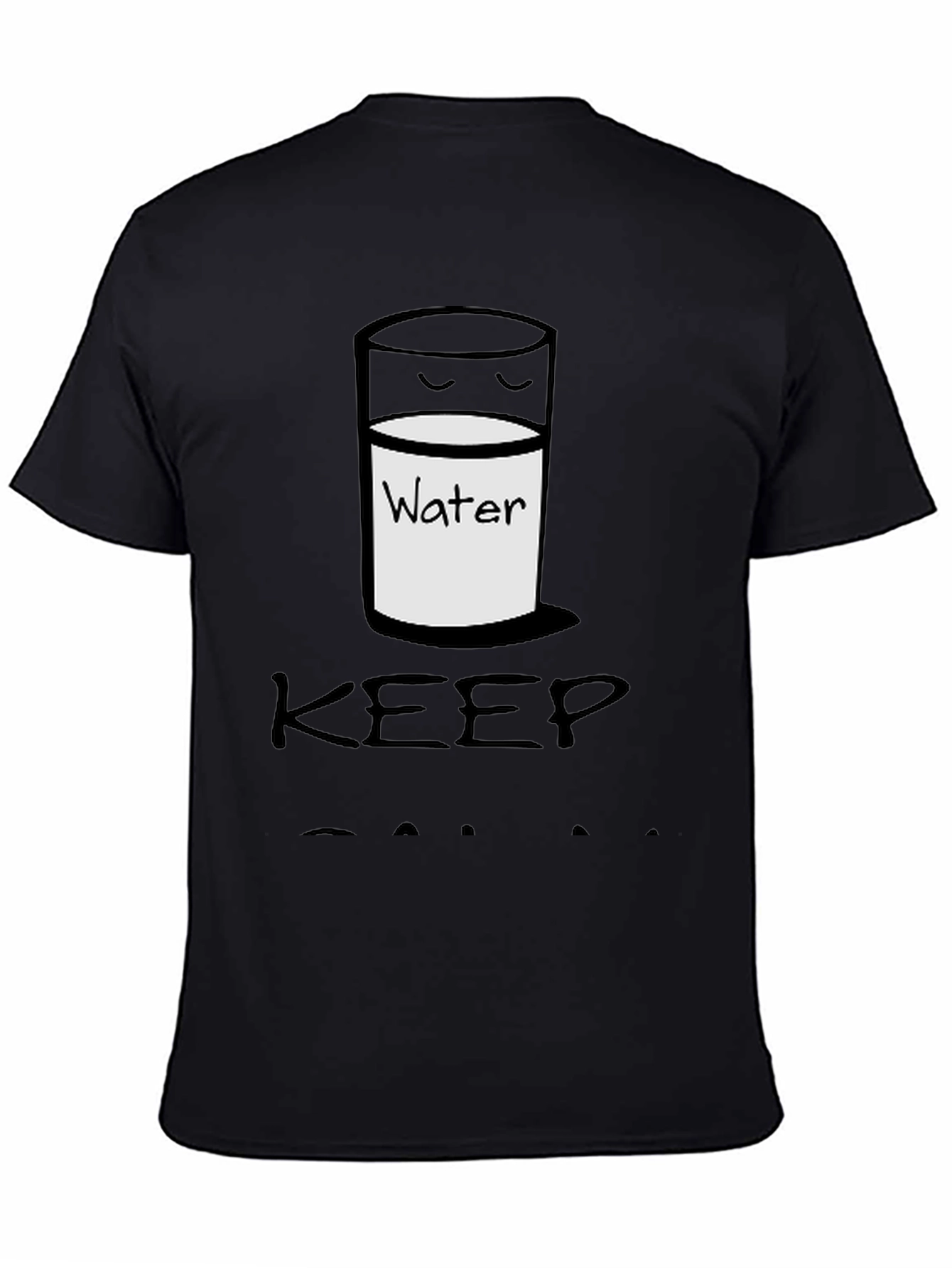 Keep Calm Drink Water Black Graphic Tee