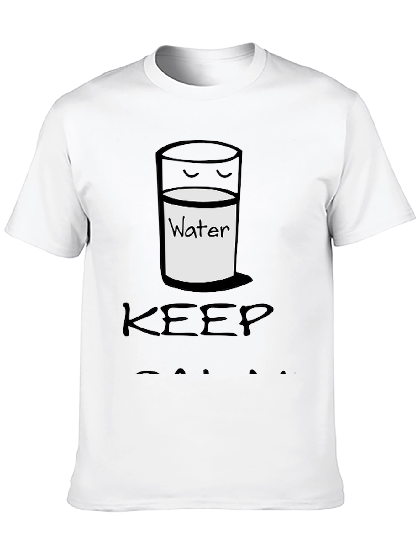 Keep Calm Drink Water Black Graphic Tee