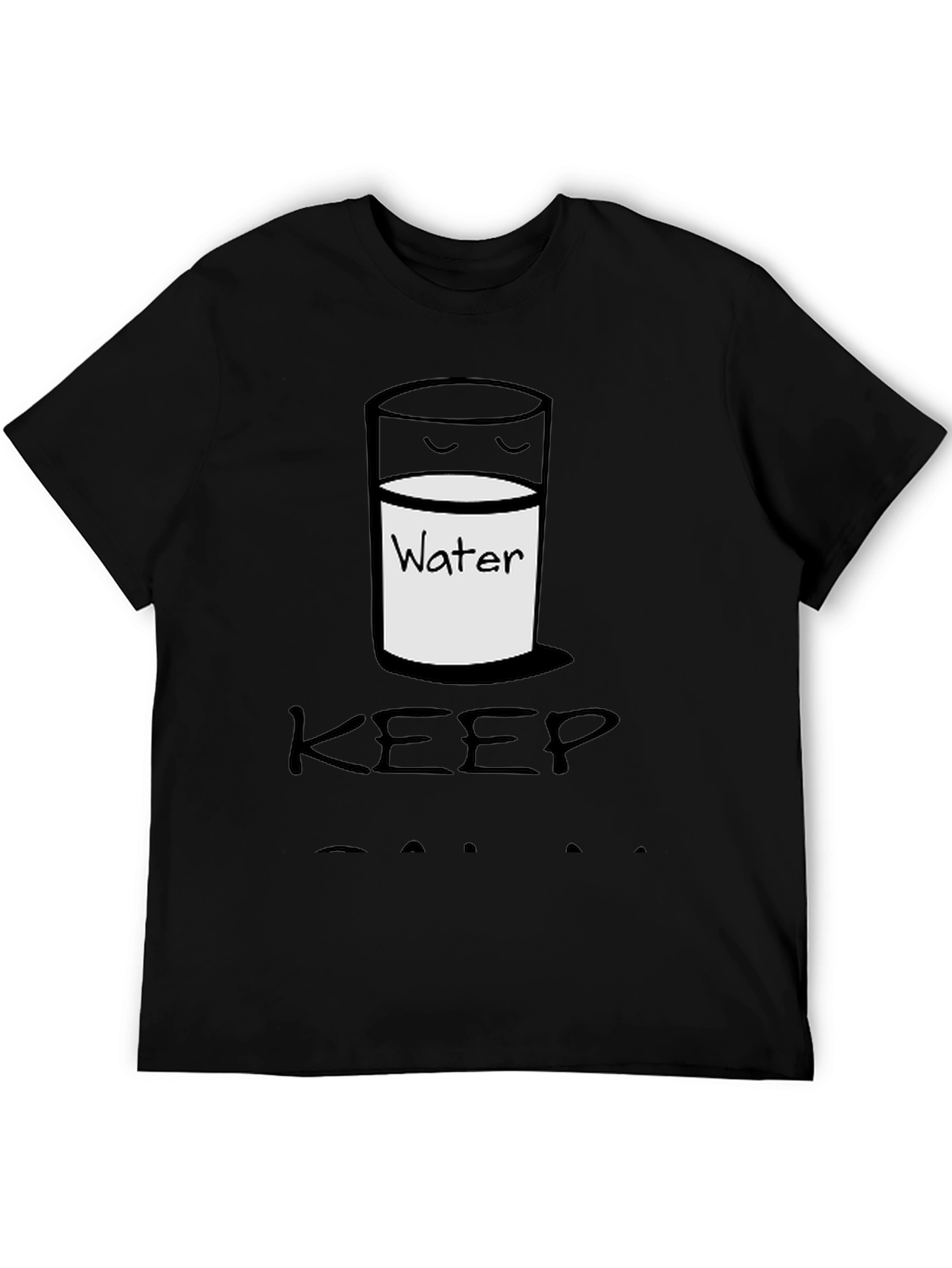 Keep Calm Drink Water Black Graphic Tee