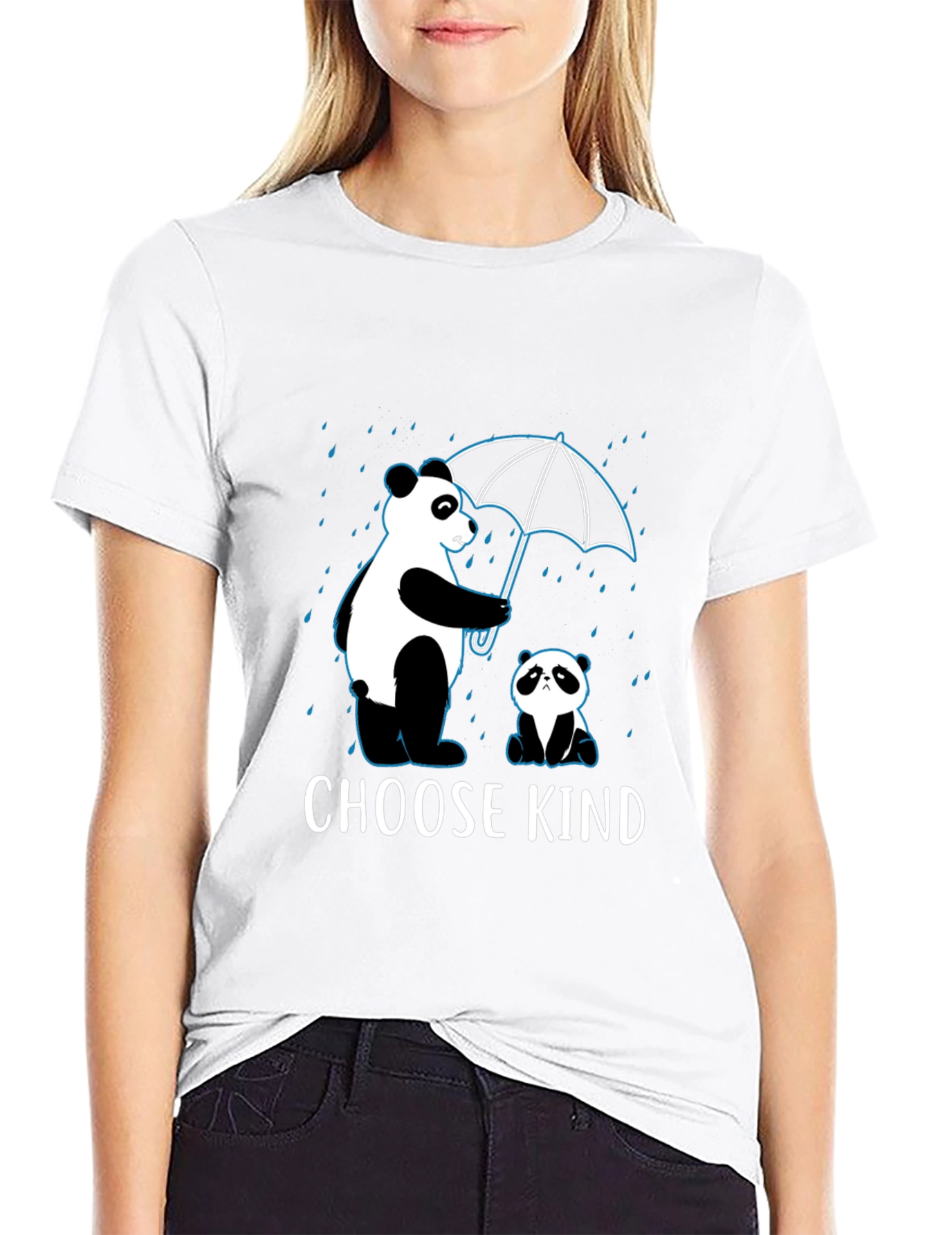 Choose Kind Panda Graphic T-Shirt - Black