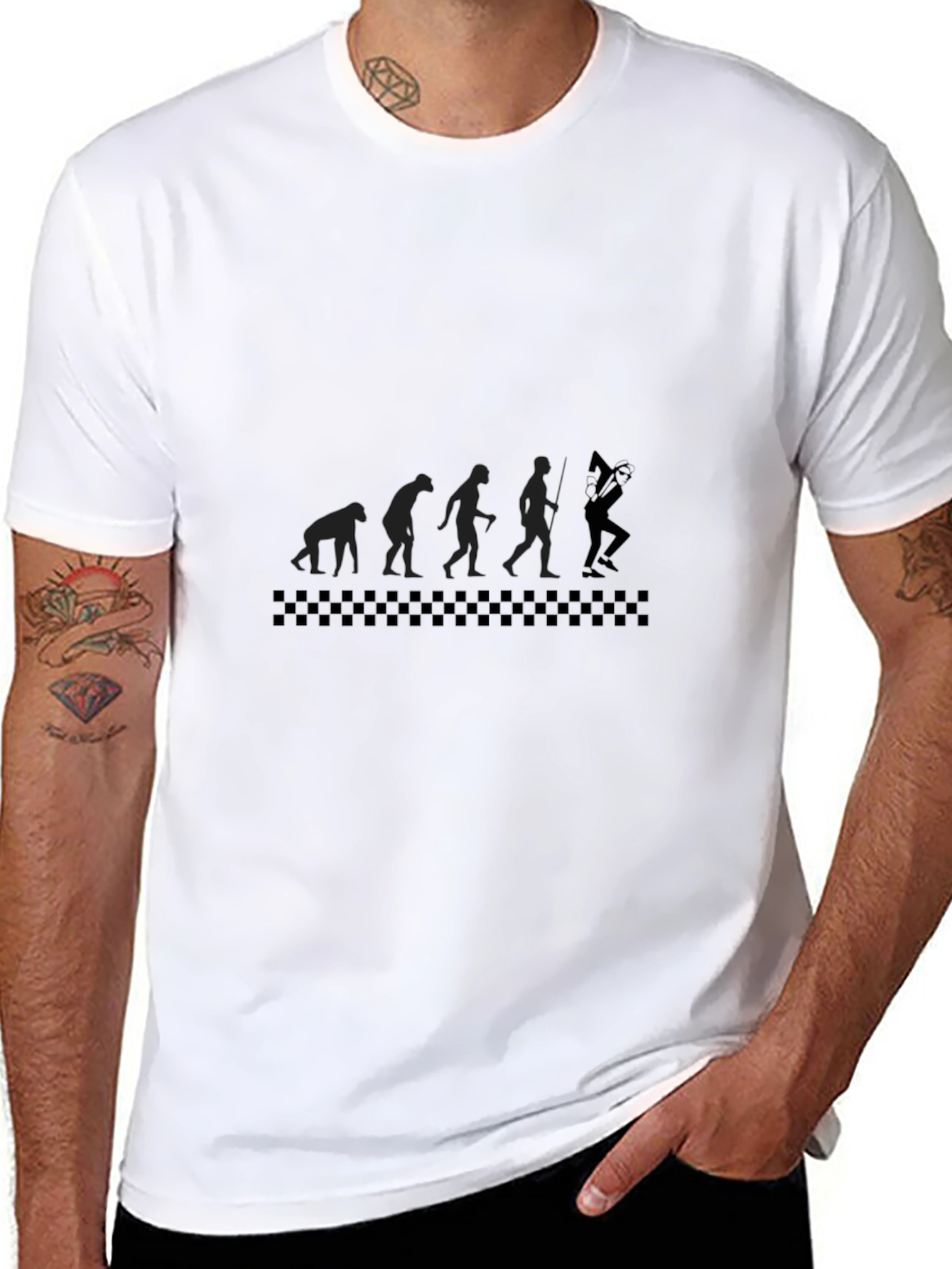 Evolution of a Bass Player Mens Black T-Shirt