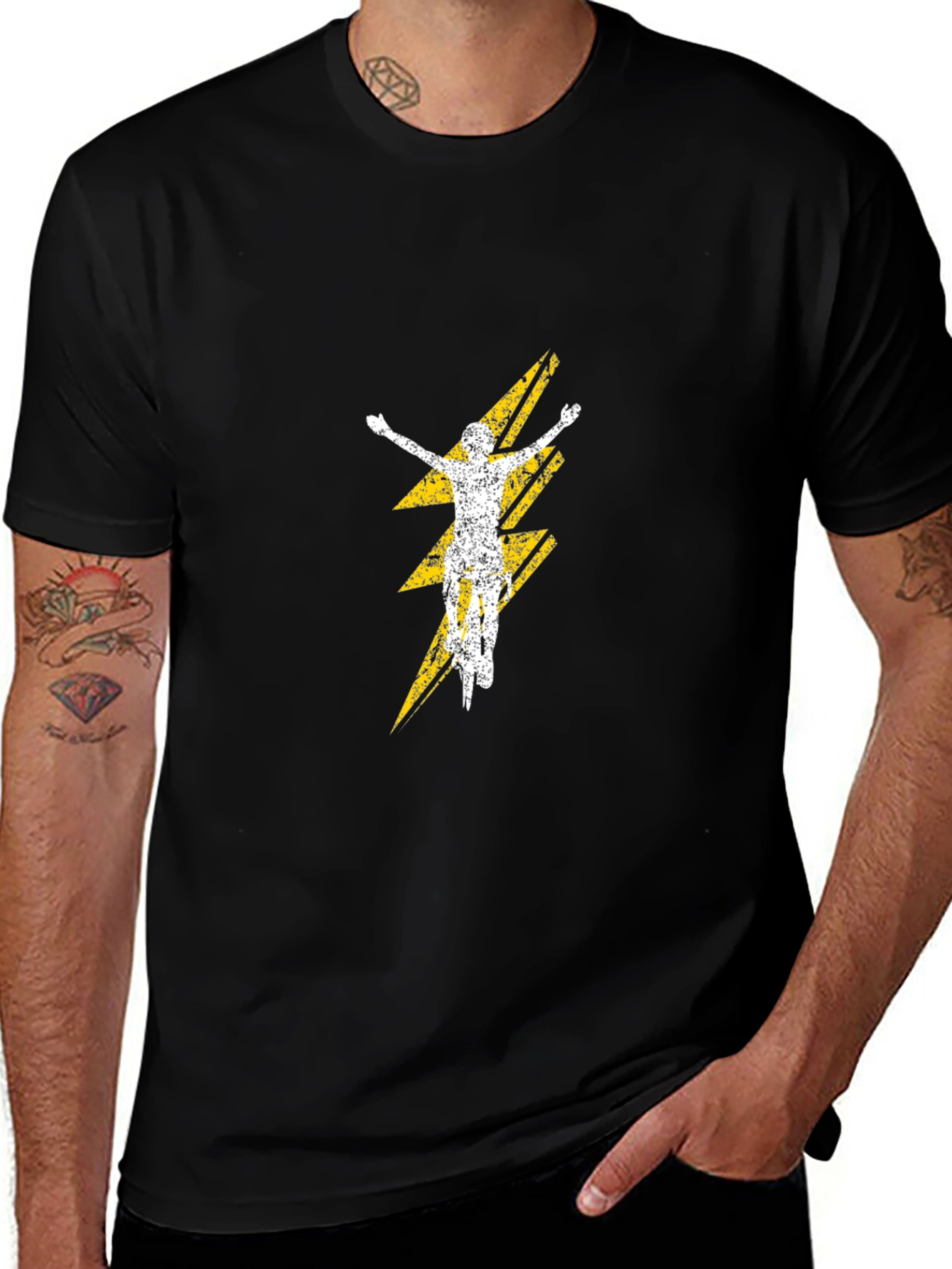 Mountain Biker Lightning Bolt Graphic Tee