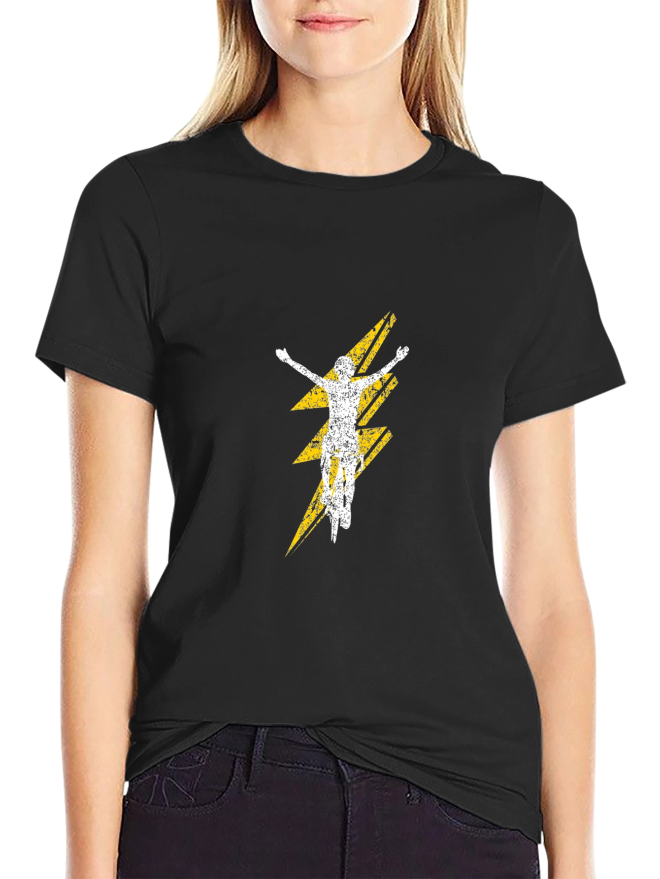 Mountain Biker Lightning Bolt Graphic Tee