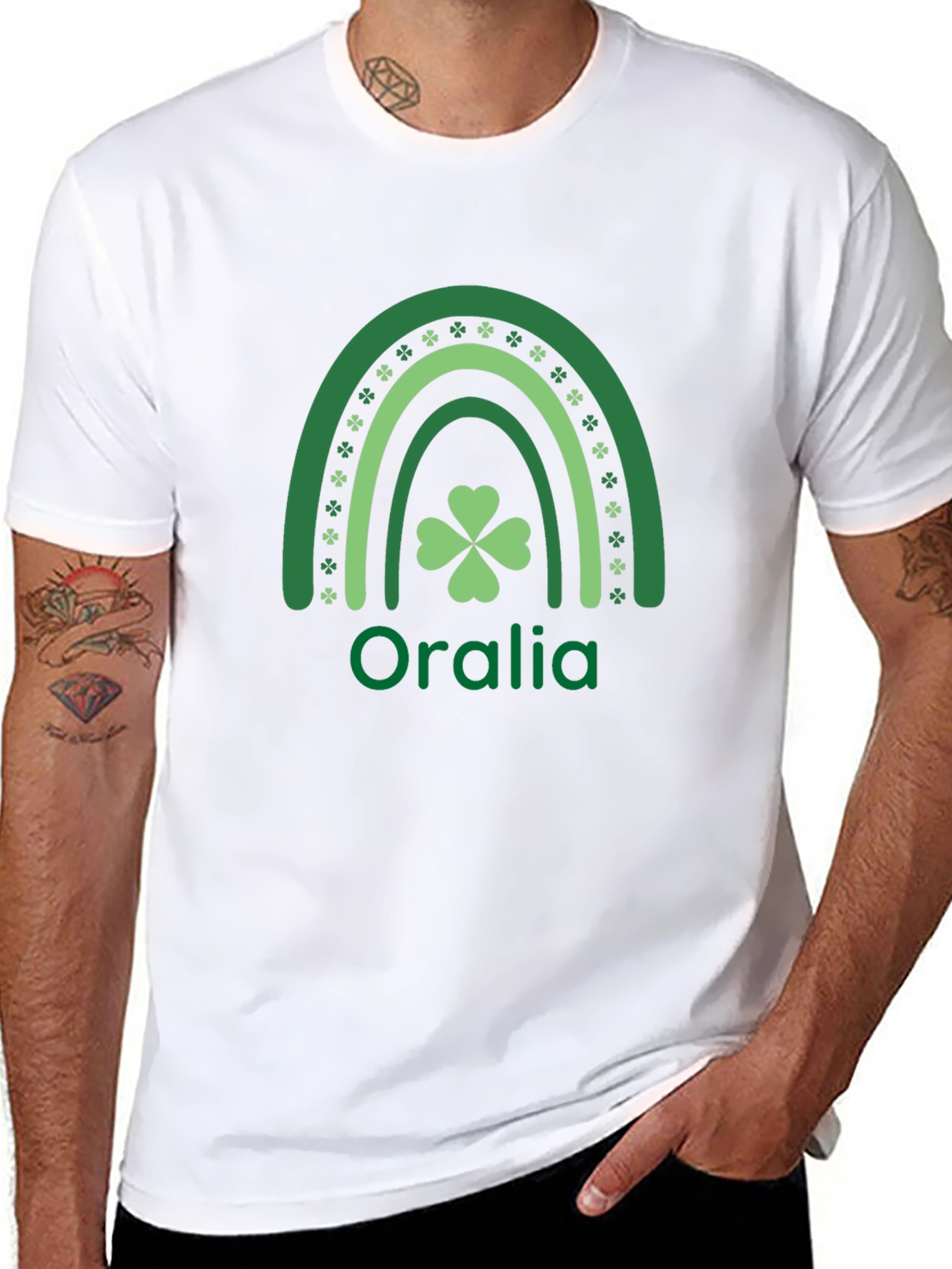 St. Patricks Day Oralia Rainbow Shamrock T-Shirt