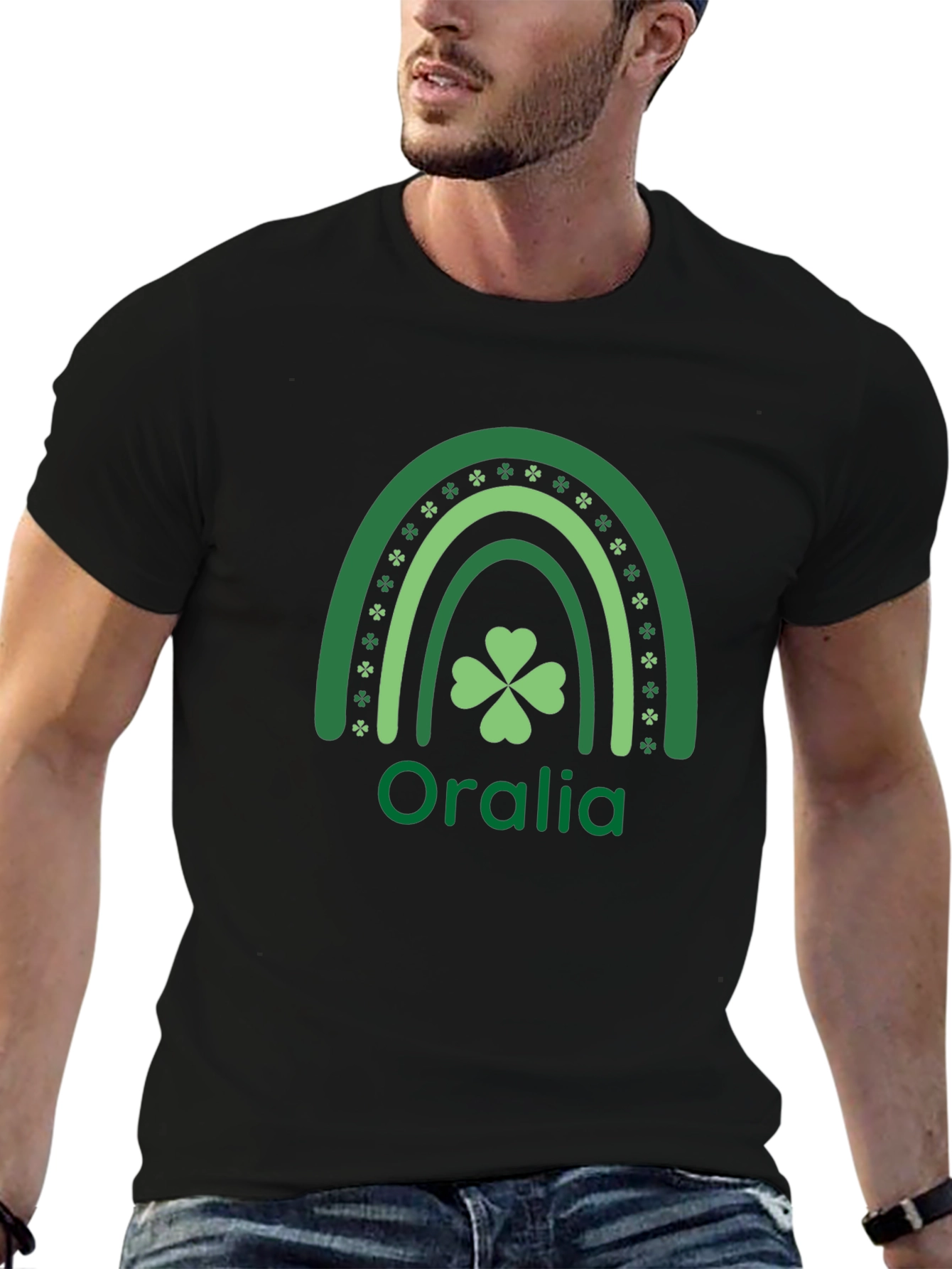 St. Patricks Day Oralia Rainbow Shamrock T-Shirt