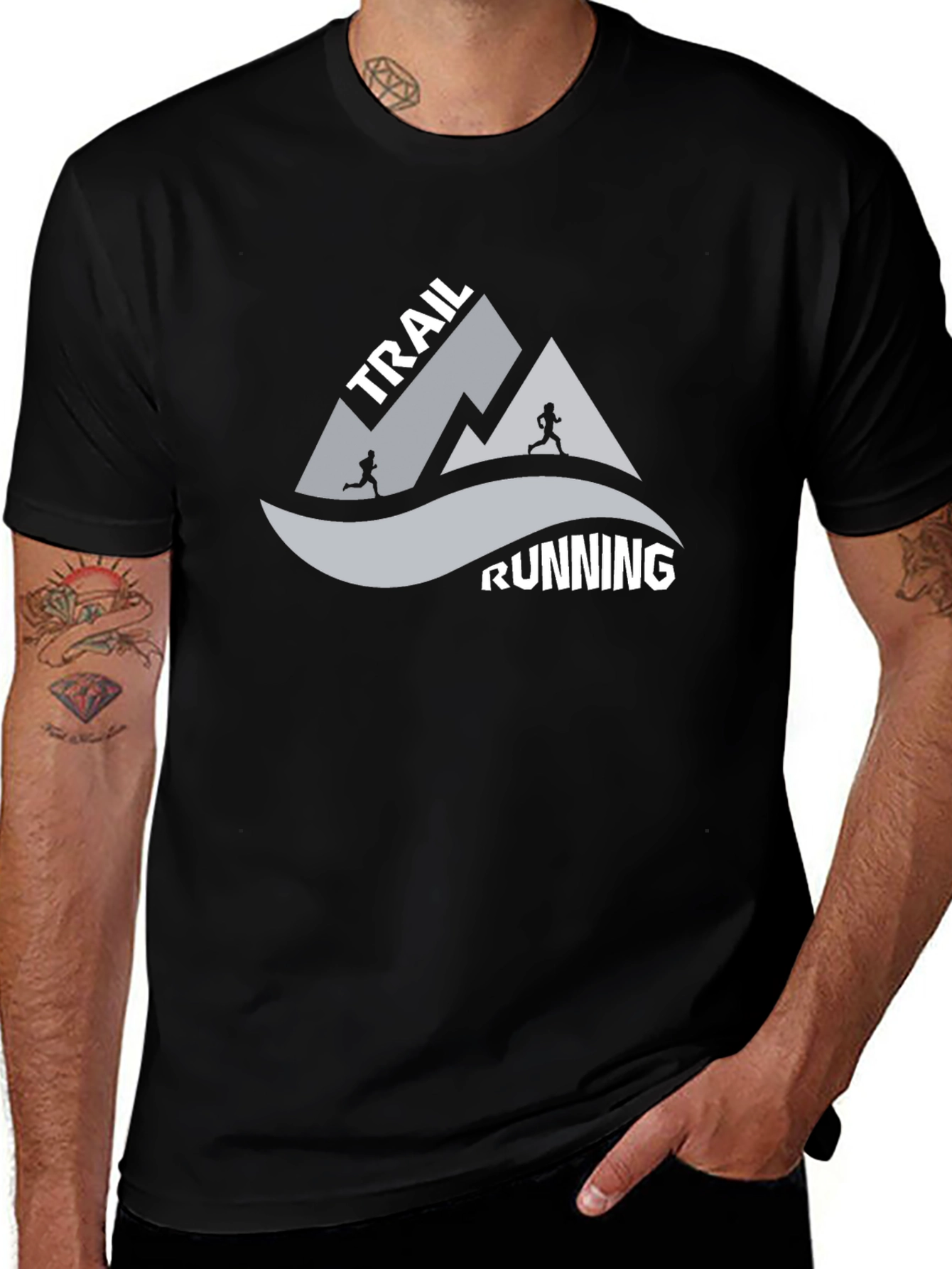 Trail Running Graphic Tee - Black