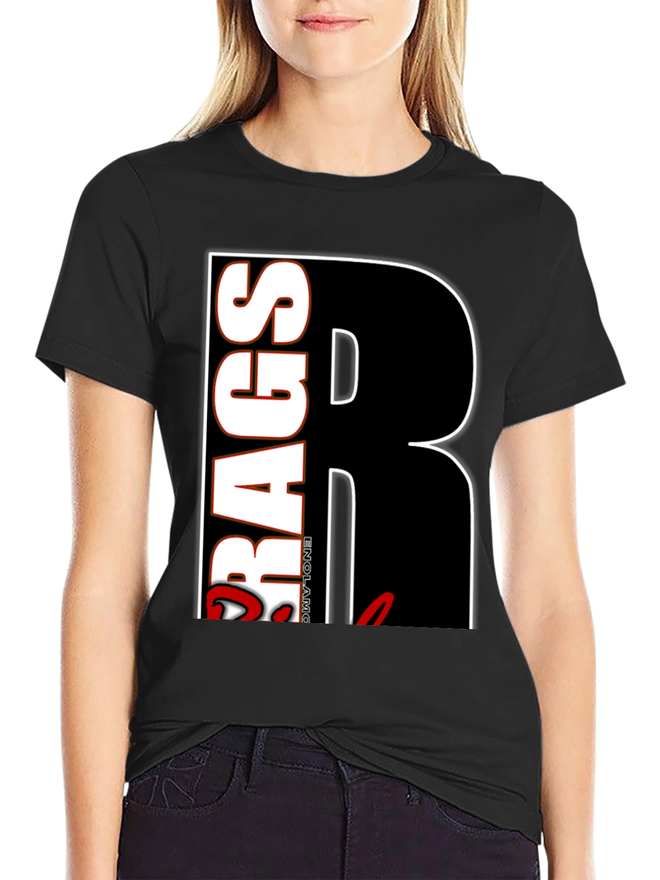 RAGS Black Graphic Tee