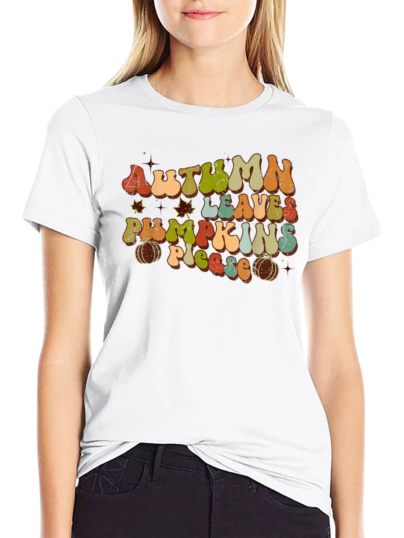 Autumn Leaves Pumpkins Please T-Shirt