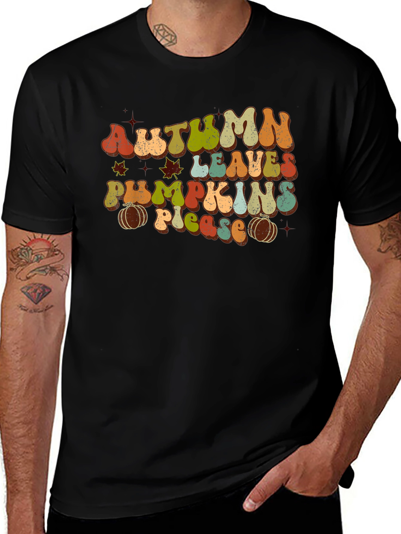 Autumn Leaves Pumpkins Please T-Shirt
