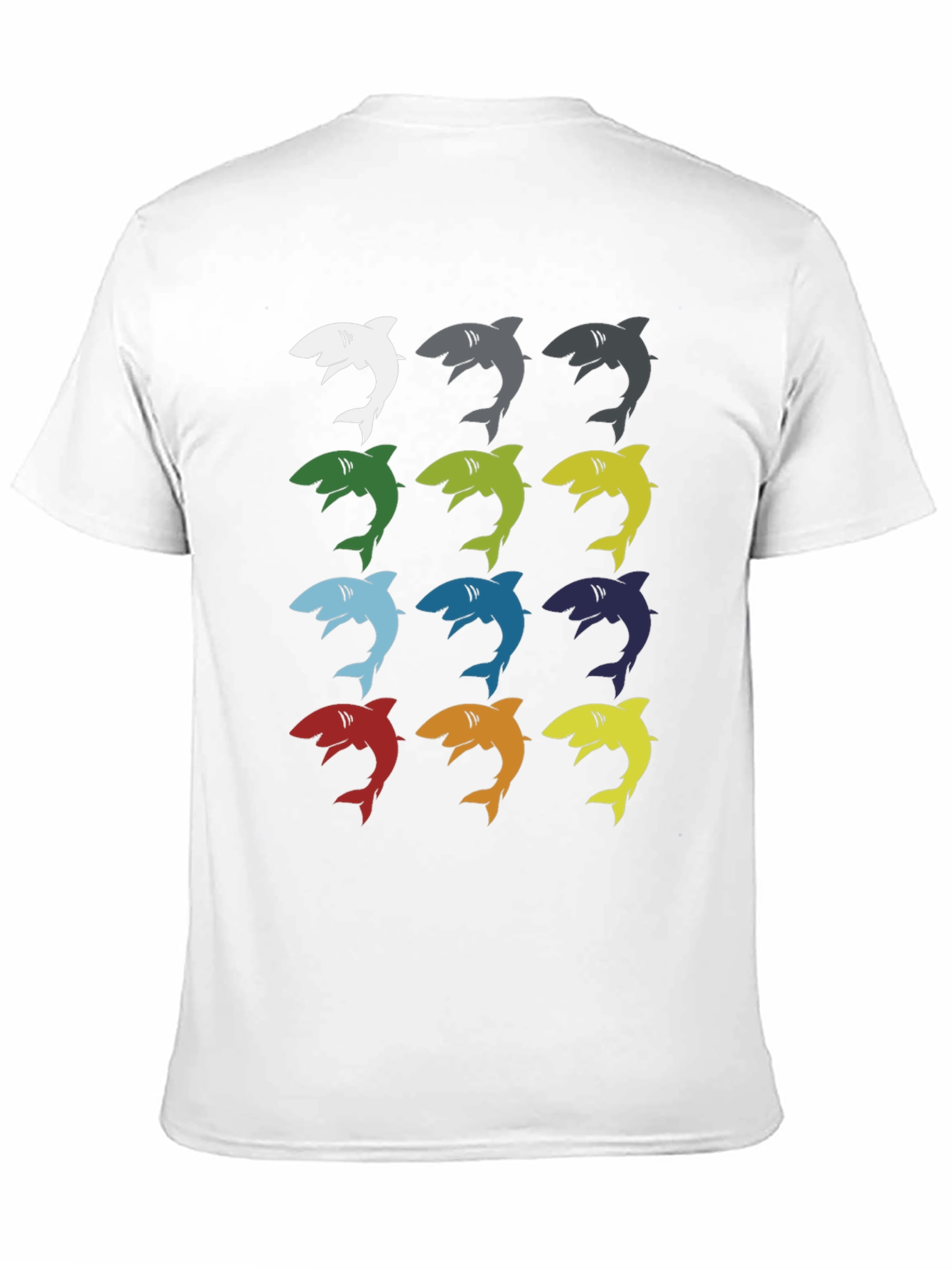 Shark Pop Art Graphic Print Tee - Black