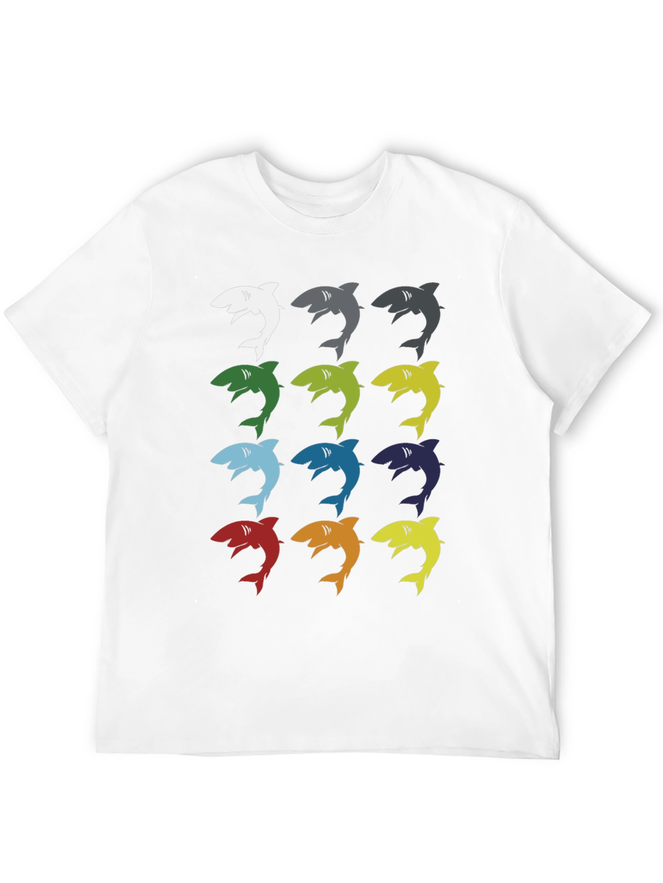Shark Pop Art Graphic Print Tee - Black
