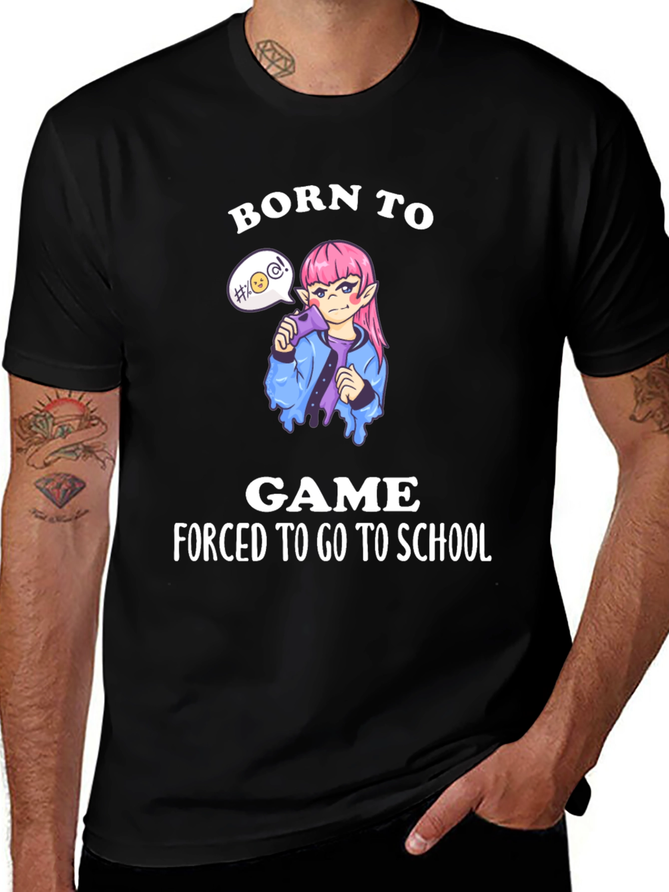 Born To Game Black T-Shirt