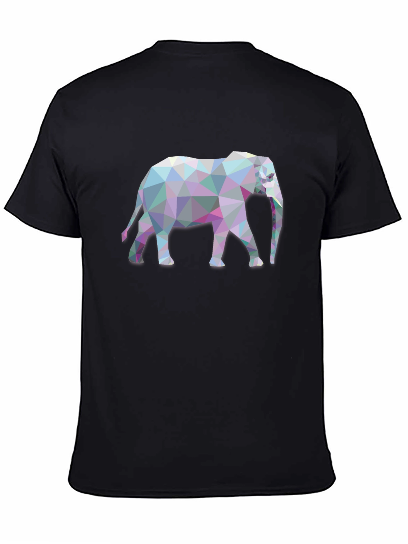Geometric Elephant Graphic Tee - Black