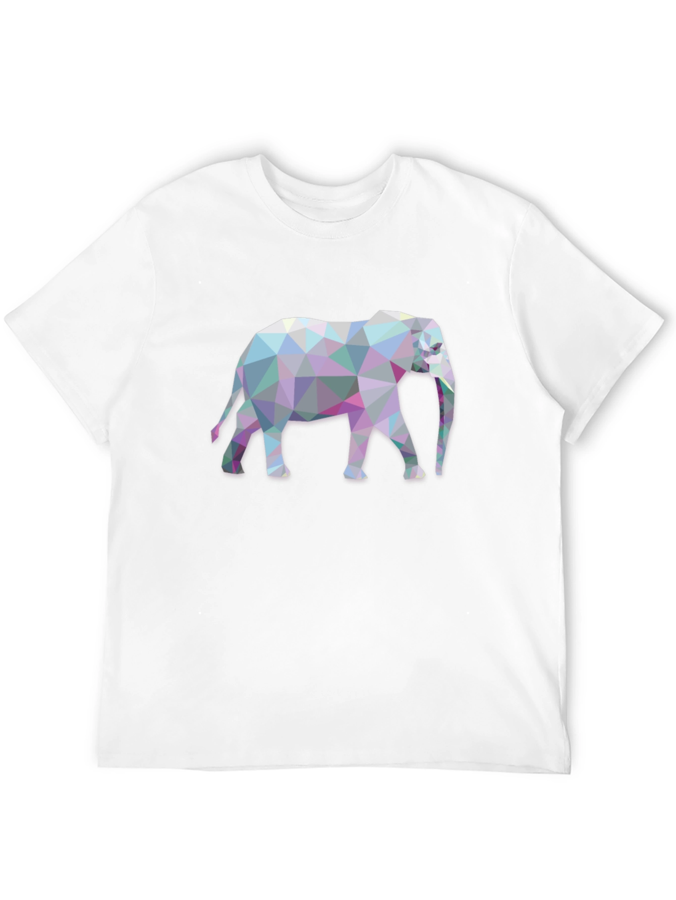 Geometric Elephant Graphic Tee - Black