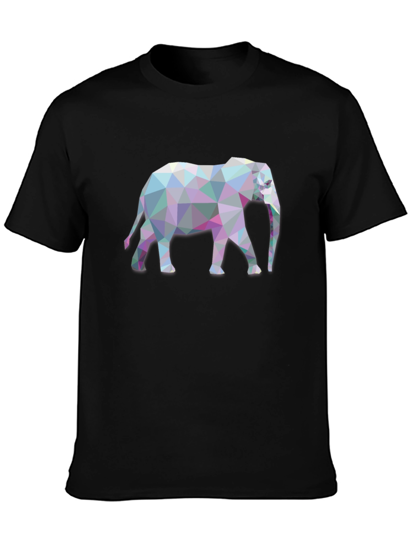 Geometric Elephant Graphic Tee - Black