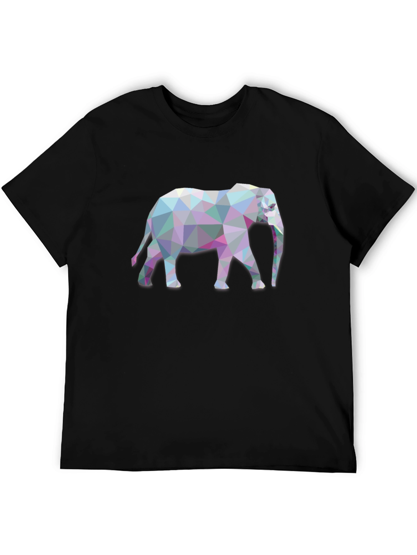 Geometric Elephant Graphic Tee - Black