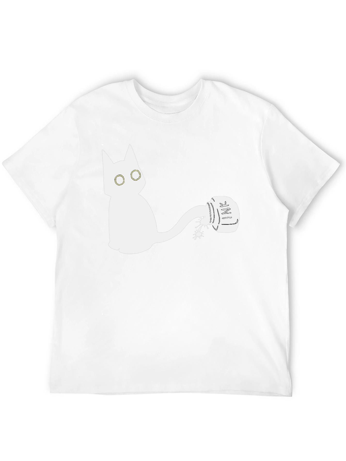 Cat Ink Spill Graphic Tee - Unique Design