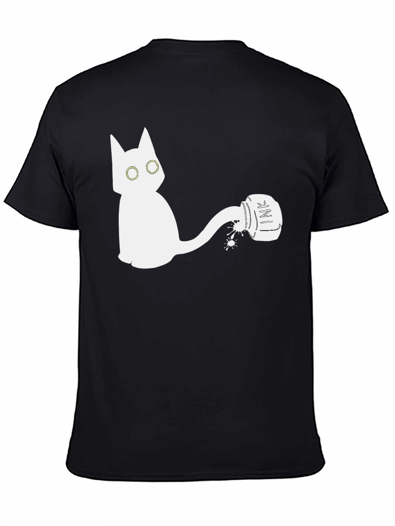 Cat Ink Spill Graphic Tee - Unique Design