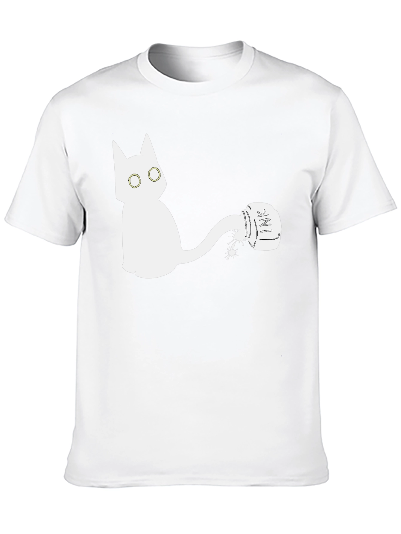Cat Ink Spill Graphic Tee - Unique Design