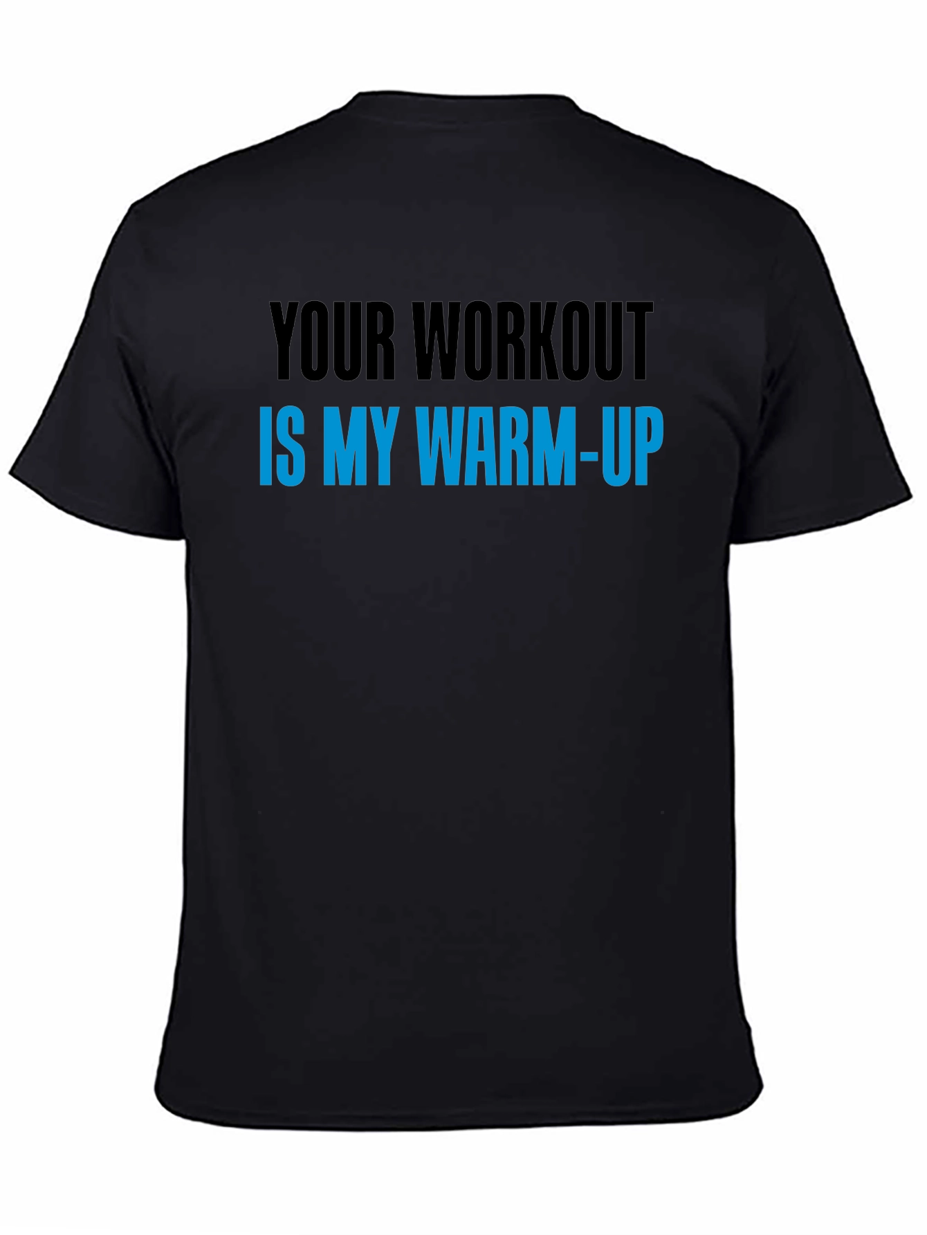 Workout Warm-Up Graphic Tee - Black Cotton