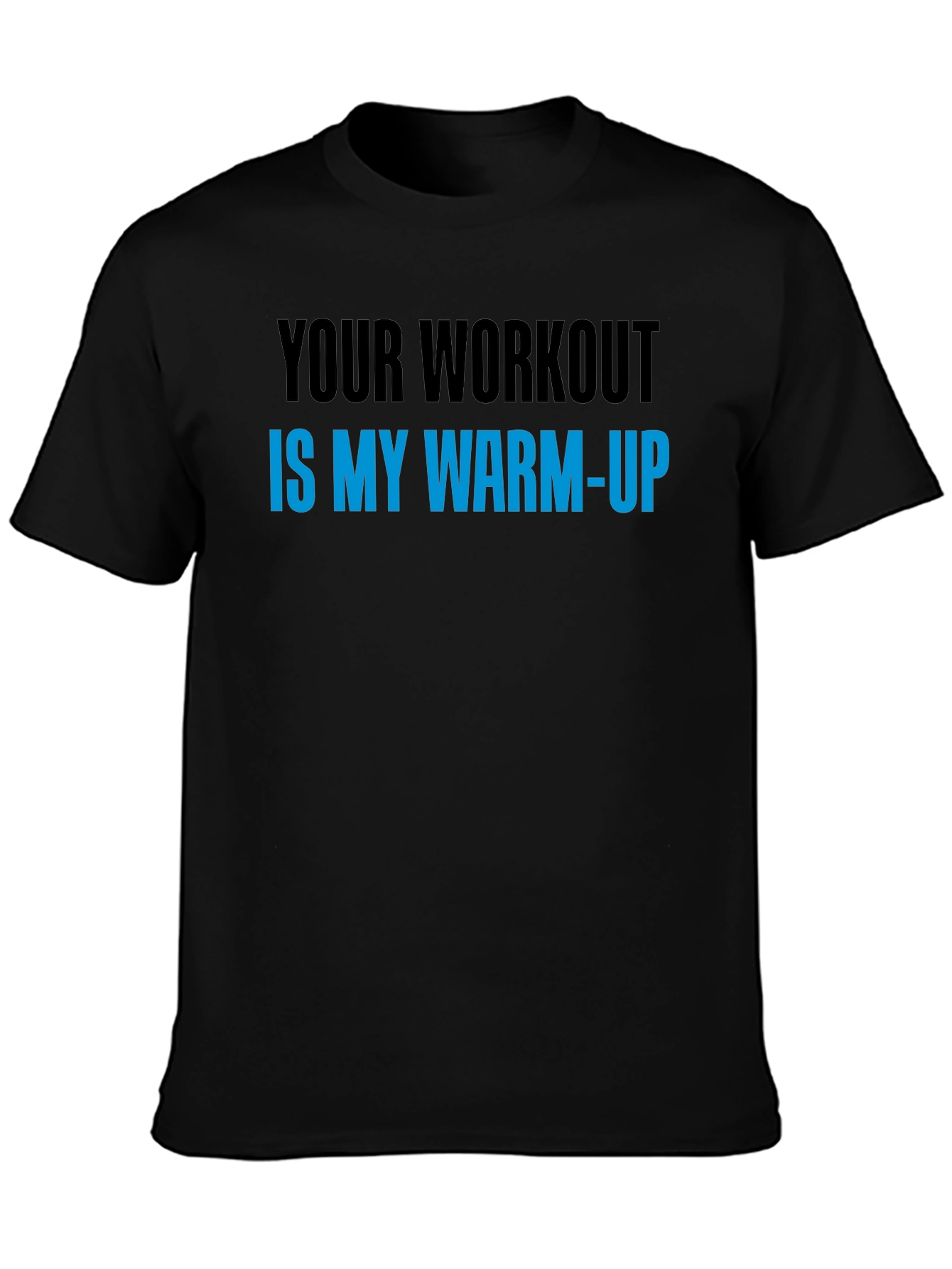 Workout Warm-Up Graphic Tee - Black Cotton