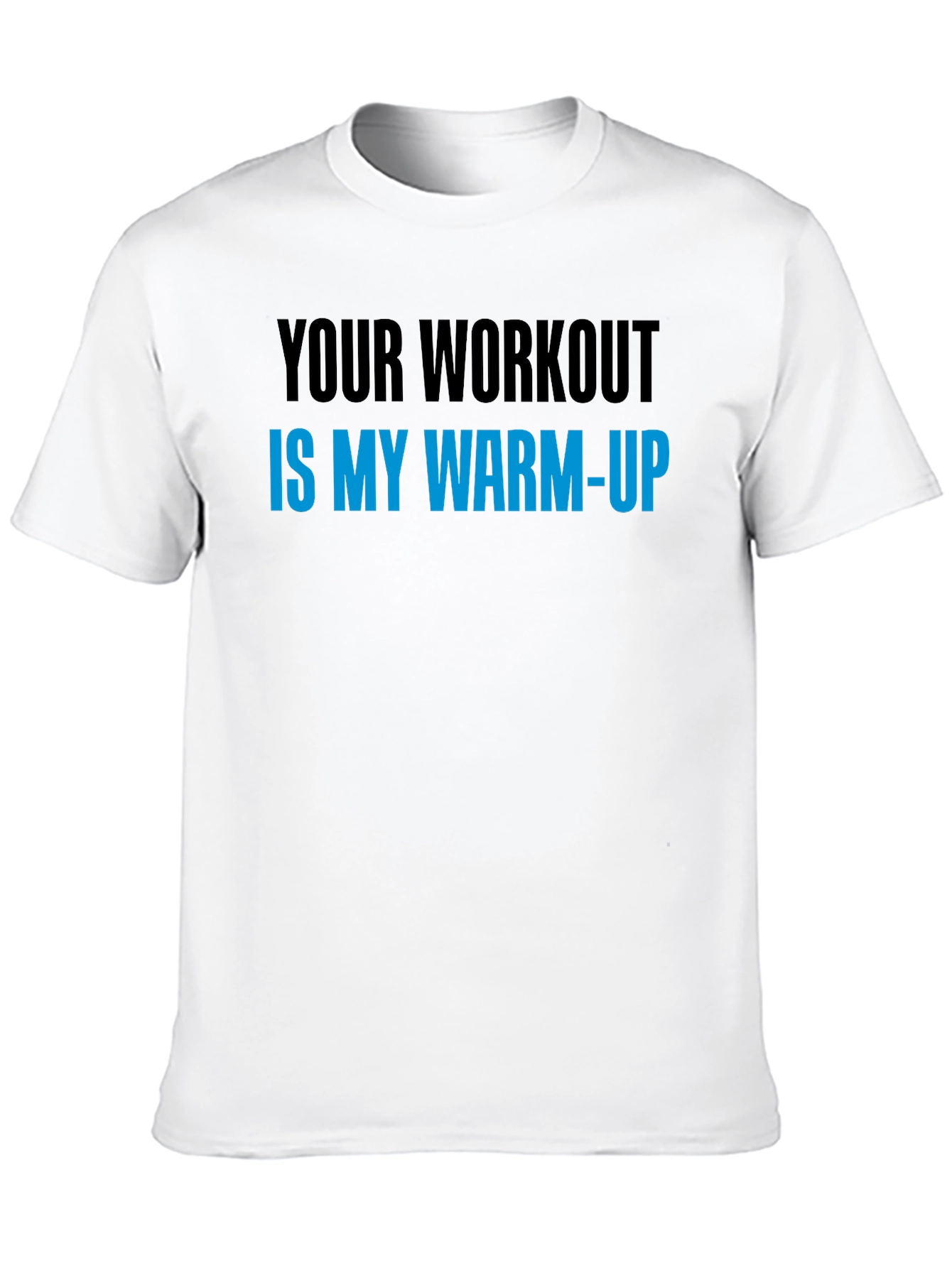 Workout Warm-Up Graphic Tee - Black Cotton