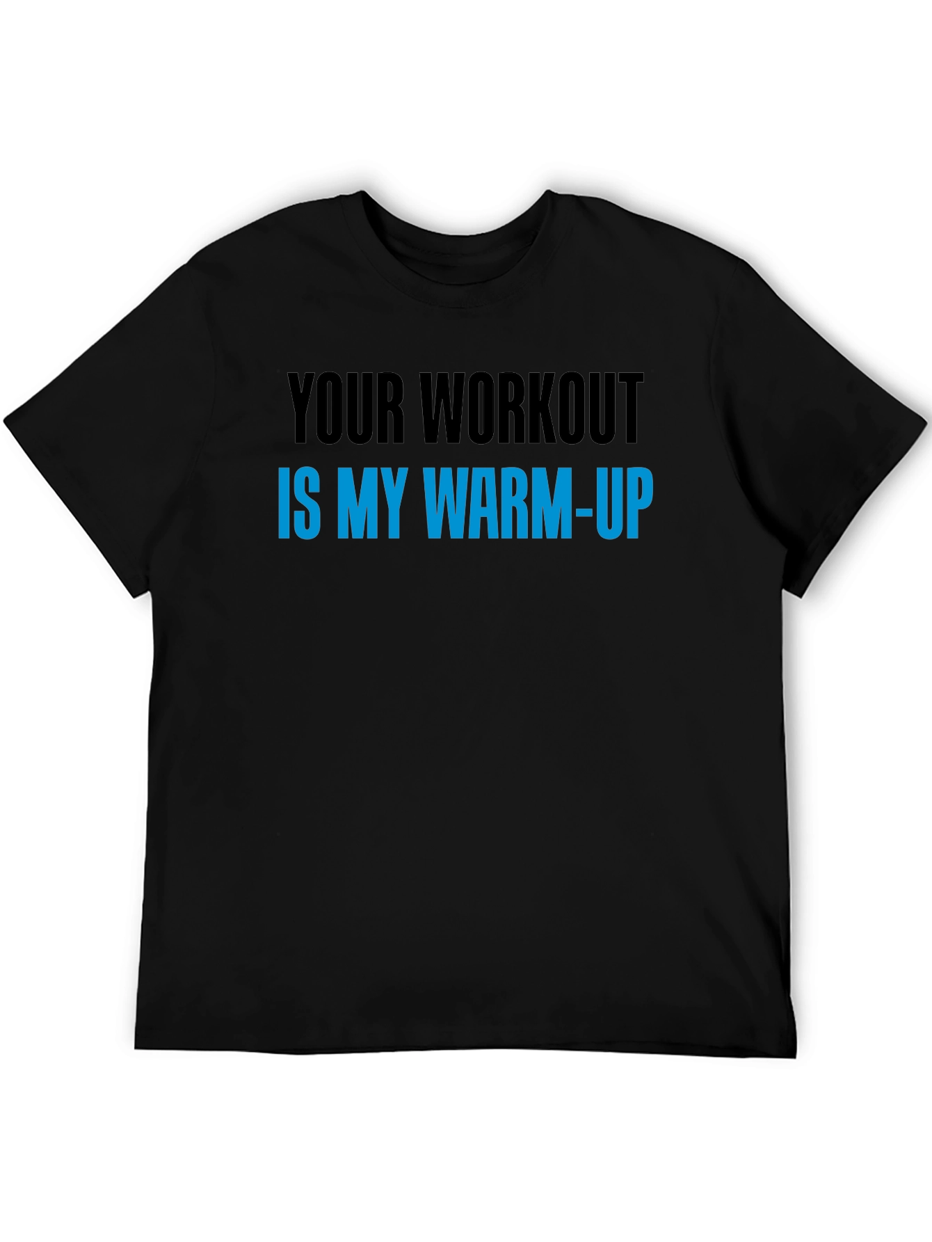 Workout Warm-Up Graphic Tee - Black Cotton